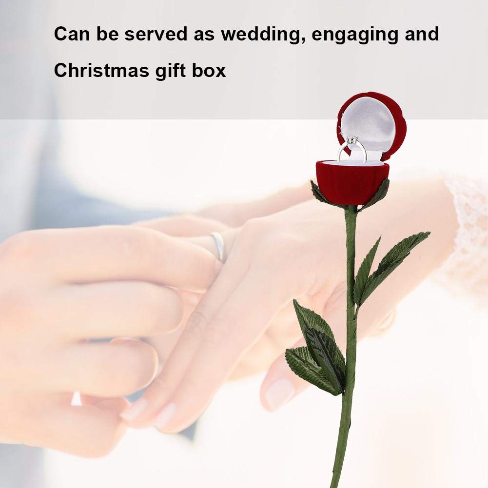 Elegant Rose Flower Wedding Ring Storage Box - Jewelry Organizer for Necklace, Earrings & Rings - Perfect for Wedding, Engagement & Gift Giving