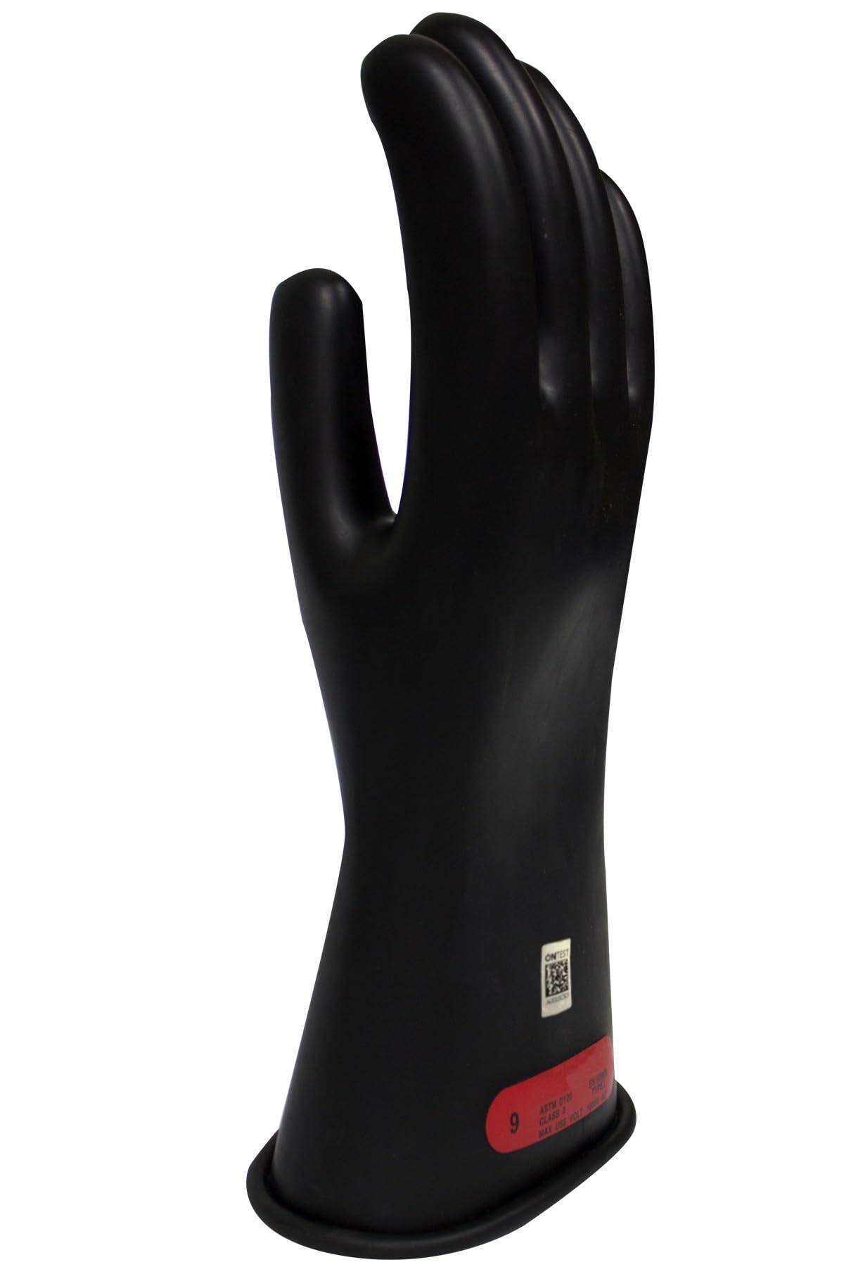Class 0 Black Rubber Voltage Insulating Gloves - 1000V AC/1500V DC Maximum Use - GC0B11 - Electrical Safety Gloves for Electricians, Linemen & DIY Home Repairs