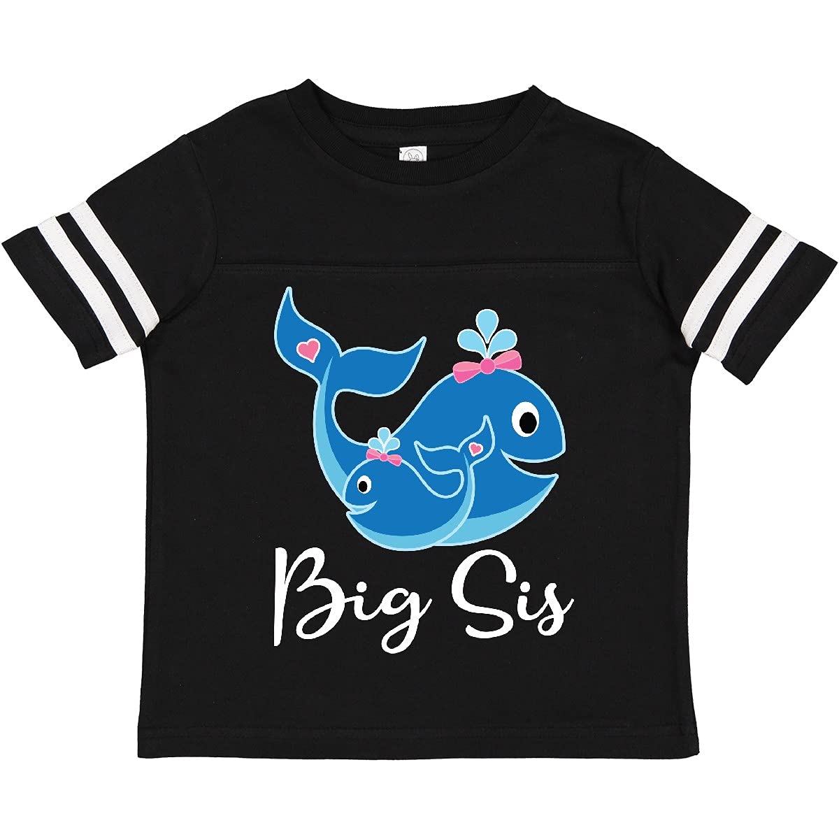Inktastic Big Sis Whale Girls Sister Toddler T-Shirt - Cute Whale Design for Toddler Sisters - Perfect for Sibling Matching Outfits, Family Photos & Special Occasions