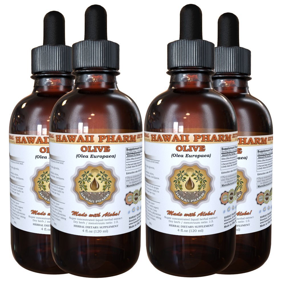 Hawaii Pharm Olive (Olea europaea) Liquid Extract - 4 fl.oz Herbal Tincture Supplement Made in USA | Immune Support & Antioxidant Benefits for Daily Wellness