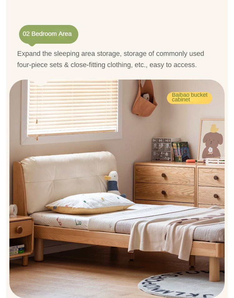 Solid Oak Wood Modern Nordic Kids Dresser - 5-Drawer Storage Cabinet for Nursery, Bedroom & Playroom Organization