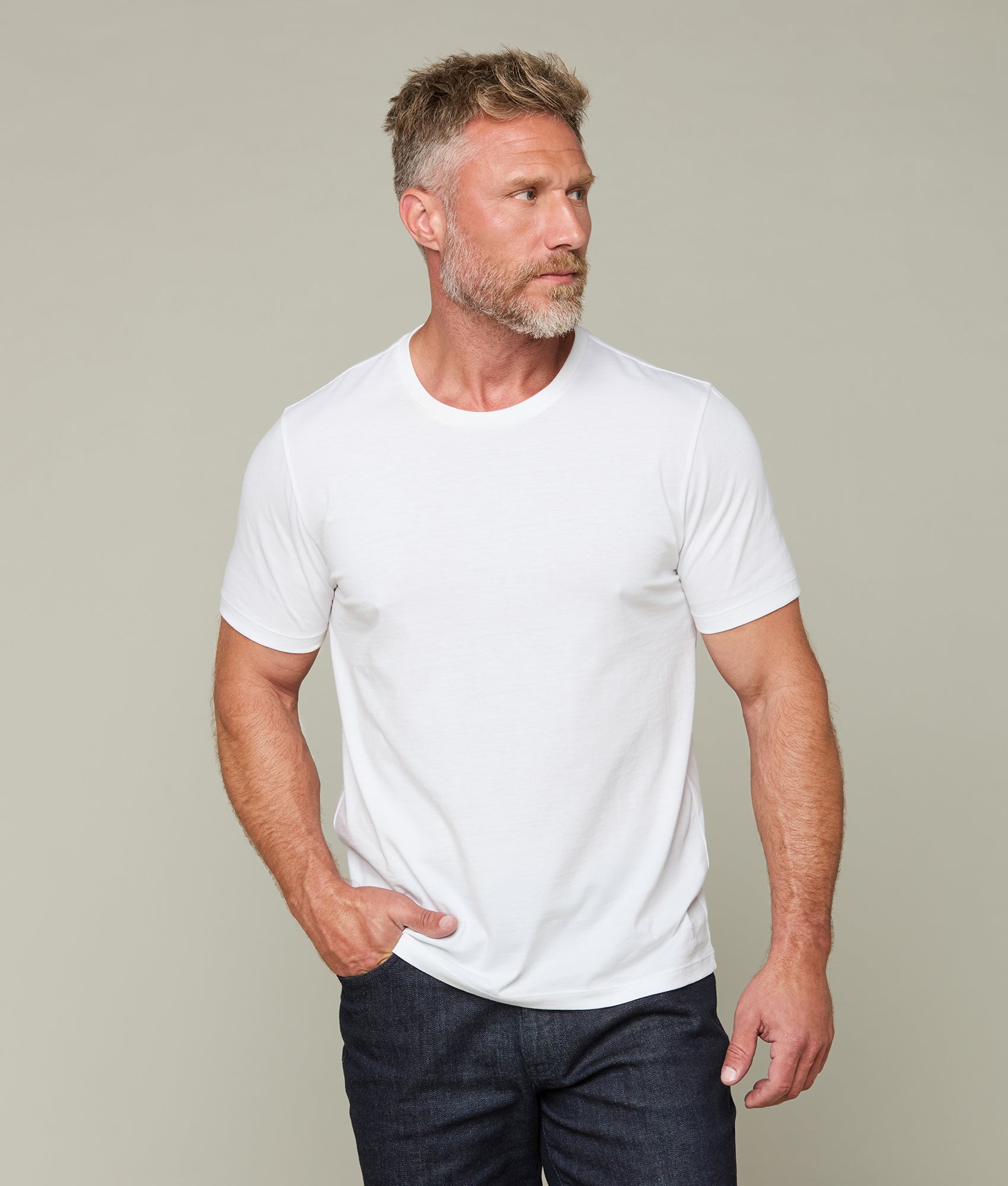Lucchese Men's Classic Crew Neck T-Shirt - Soft Cotton White Tee for Casual Wear & Everyday Comfort | Perfect for Outdoors, Work, and Relaxing