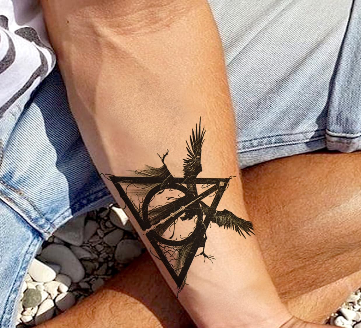 Waterproof Temporary Tattoo Stickers for Men & Women - 3D Realistic Flowers, Butterflies, Stars, Angels, Wolves & Armband Designs (21x15cm) - Perfect for Parties, Halloween, Cosplay & Body Art