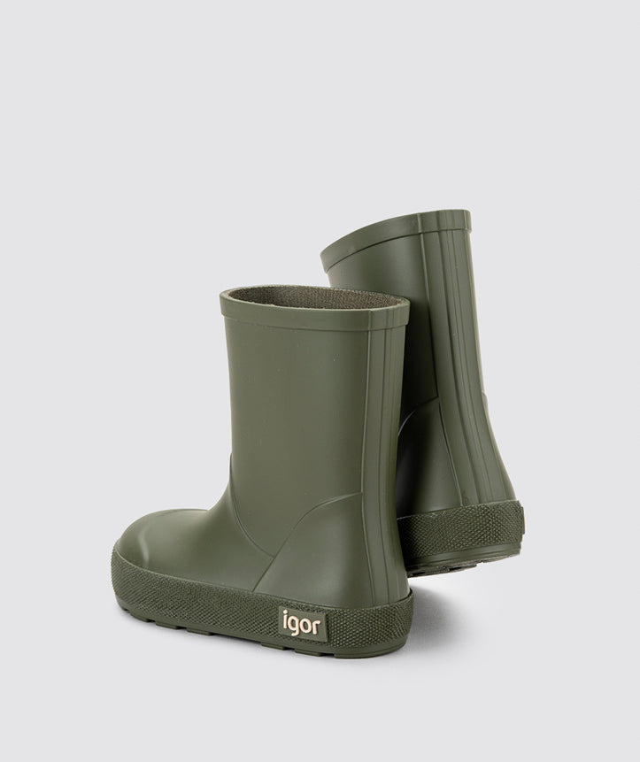 Kids' Yogi Rain Boots for Boys & Girls - Waterproof & Comfortable Kaki Rain Boots for Outdoor Play, Puddle Jumping & School