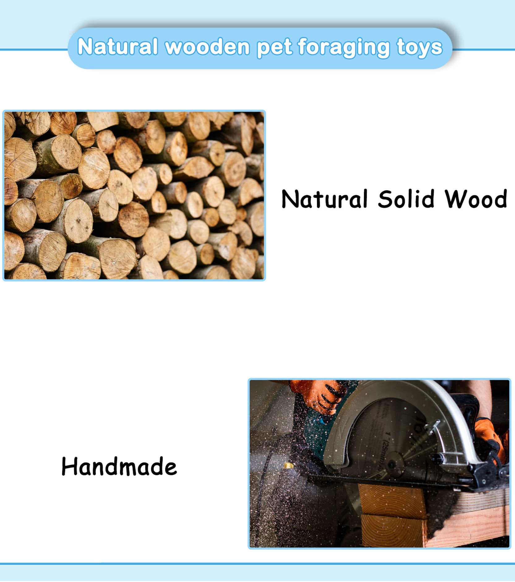 Wooden Hamster Foraging Toys - Interactive Small Animal Chew Toys for Guinea Pigs, Chinchillas, Rats, Rabbits, Hedgehogs & Gerbils - Hide Treats Puzzle Snuffle Game for Mental Stimulation & Enrichment - Perfect for Cage Play & Small Pet Entertainment