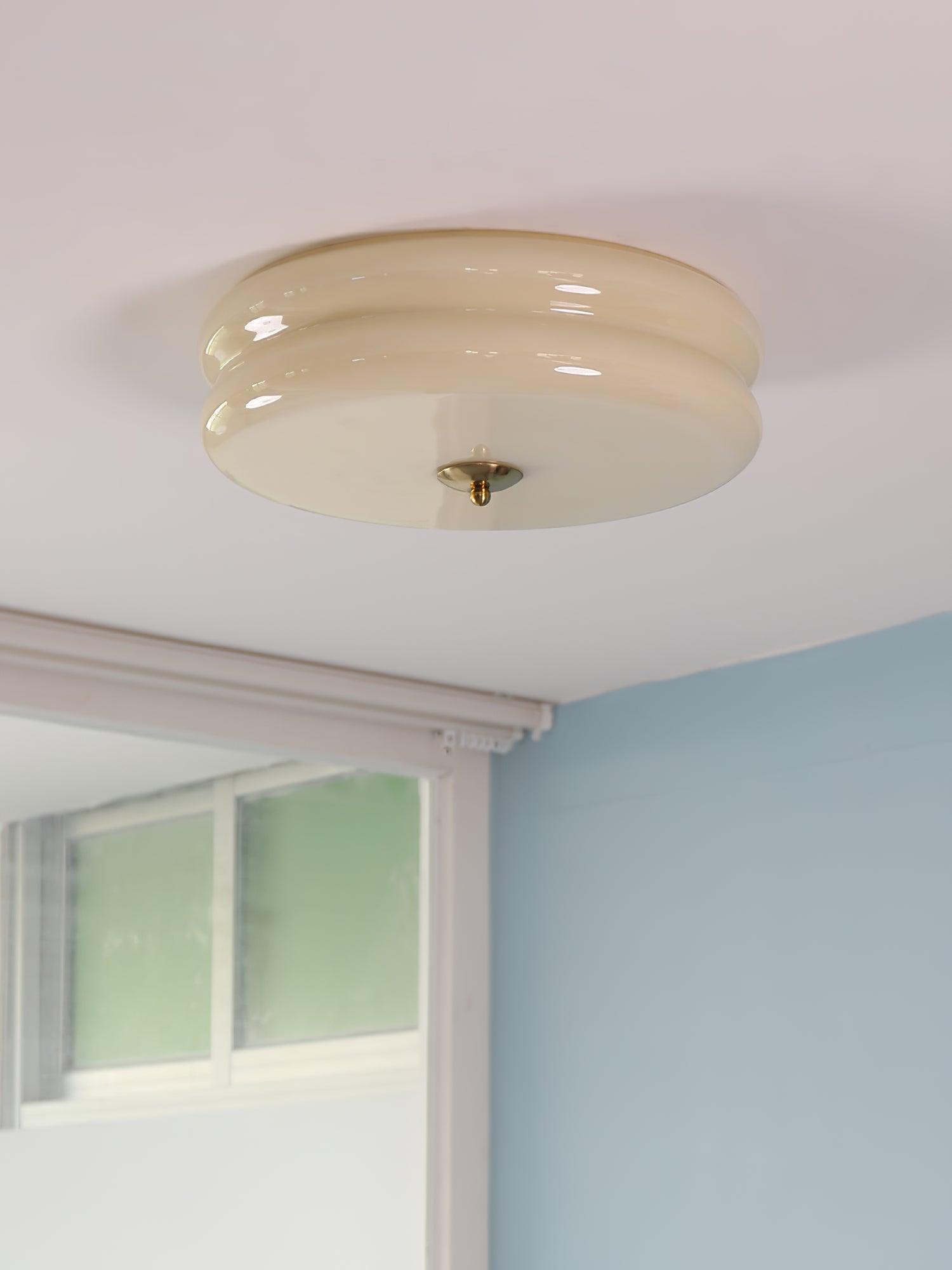 Art Deco Vintage Ceiling Light Fixture - Antique Bronze Finish, Crystal Accents - Perfect for Dining Room, Bedroom, or Foyer Lighting