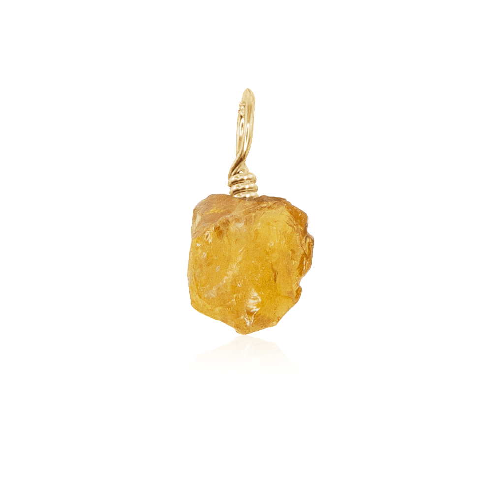 Natural Raw Citrine Crystal Pendant Necklace - Genuine Healing Stone Jewelry for Women - Perfect for Meditation, Energy Cleansing & Spiritual Gifts
