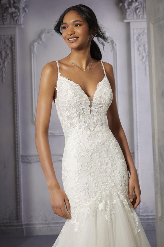 Morilee Chantel 2376 Wedding Dress - Elegant A-Line Bridal Gown with Lace Appliques for Prom, Evening Gala & Formal Occasions