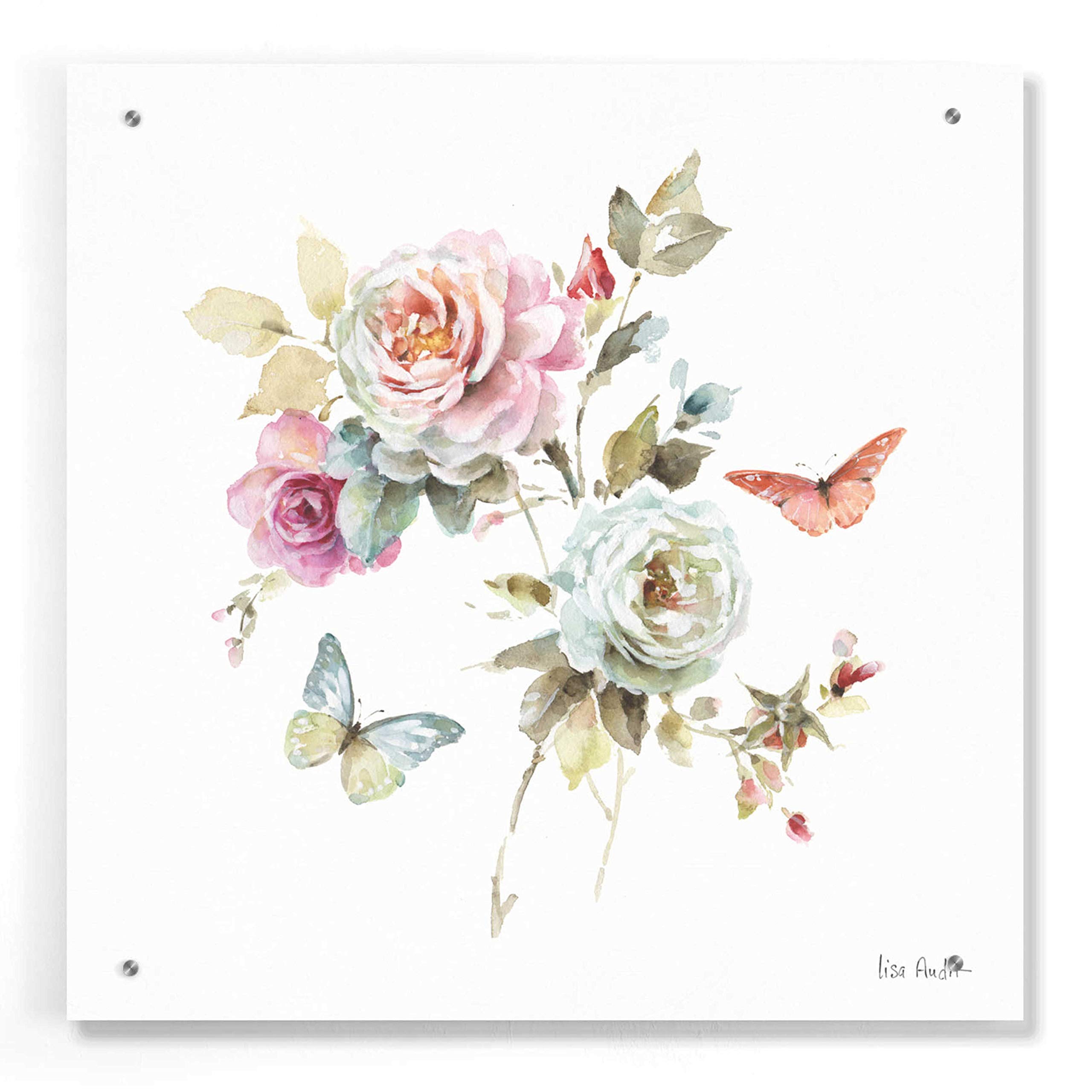 Beautiful Romance VII by Lisa Audit - 24x24 Inch Acrylic Glass Wall Art Painting, Modern Home Decor for Living Room, Bedroom & Office