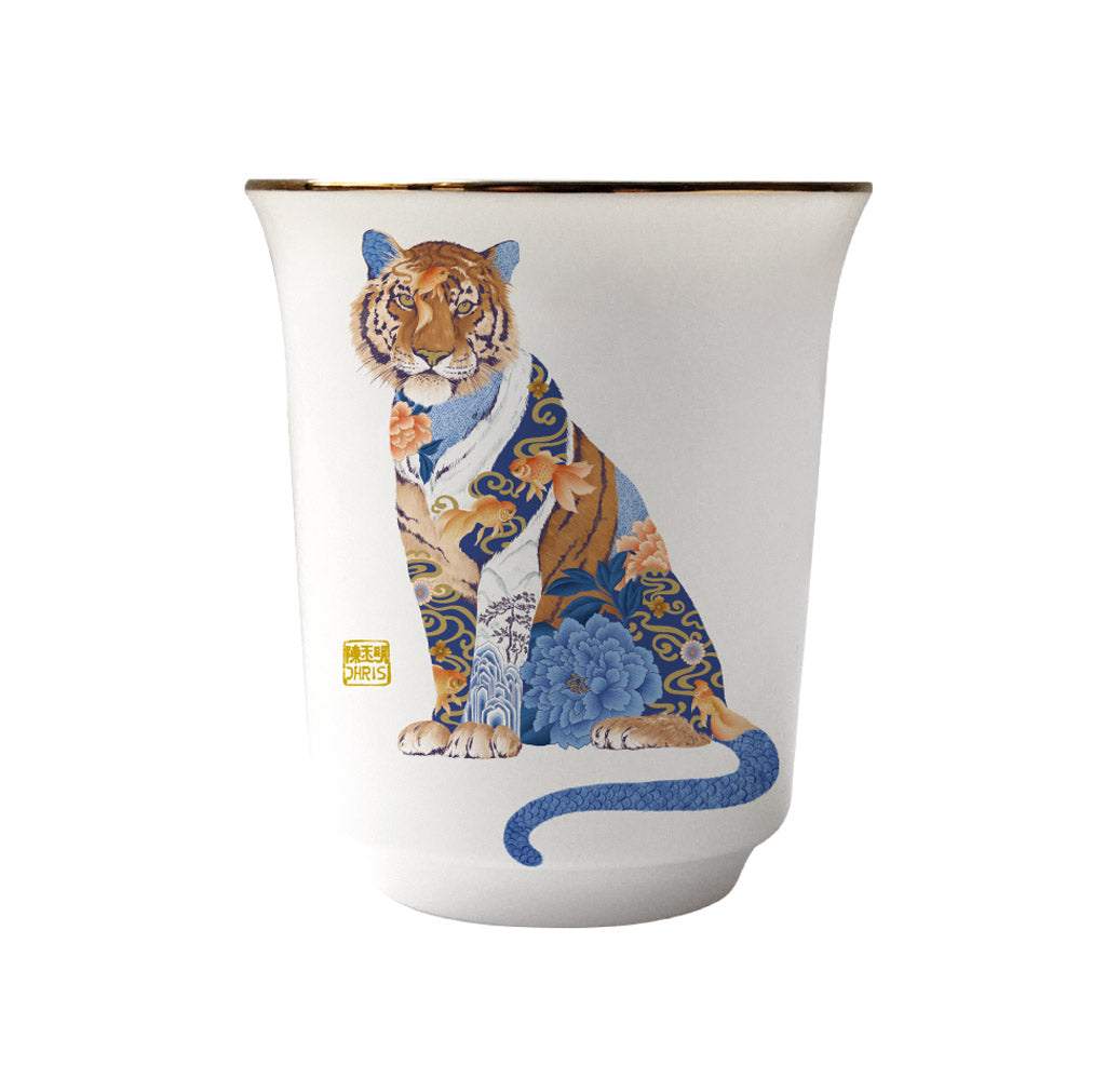 12-Piece Chinese Zodiac Tea Cup Set - Hand-Painted Ceramic Cups for Tea Lovers - Perfect for Home Decor, Gift Giving & Asian-Themed Tea Parties