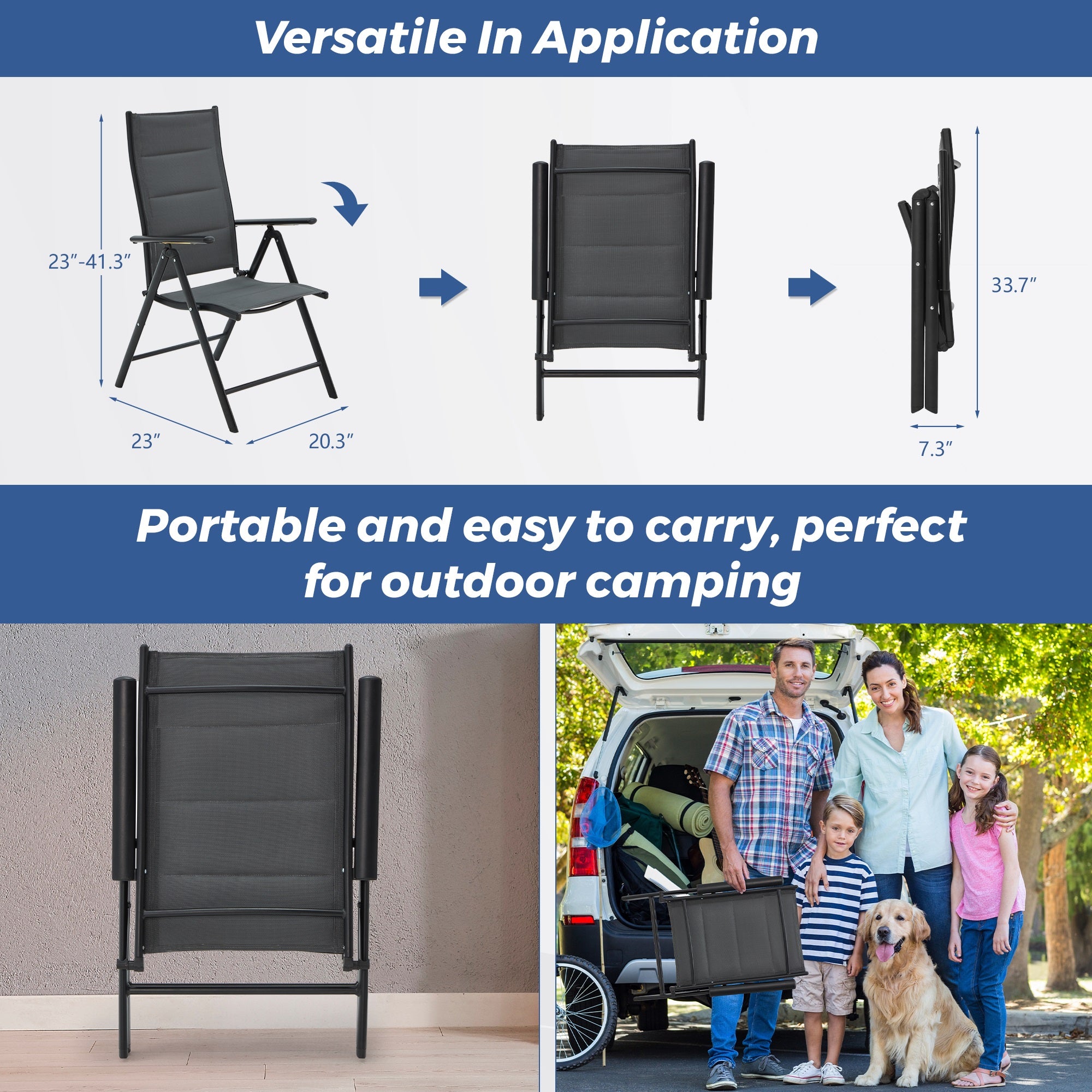 EROMMY 7-Piece Patio Dining Set with Durable Aluminum Chairs & Weather-Resistant Metal Table - All-Weather Outdoor Furniture in Dark Gray - Perfect for Backyard, Garden, Poolside & Terrace Dining