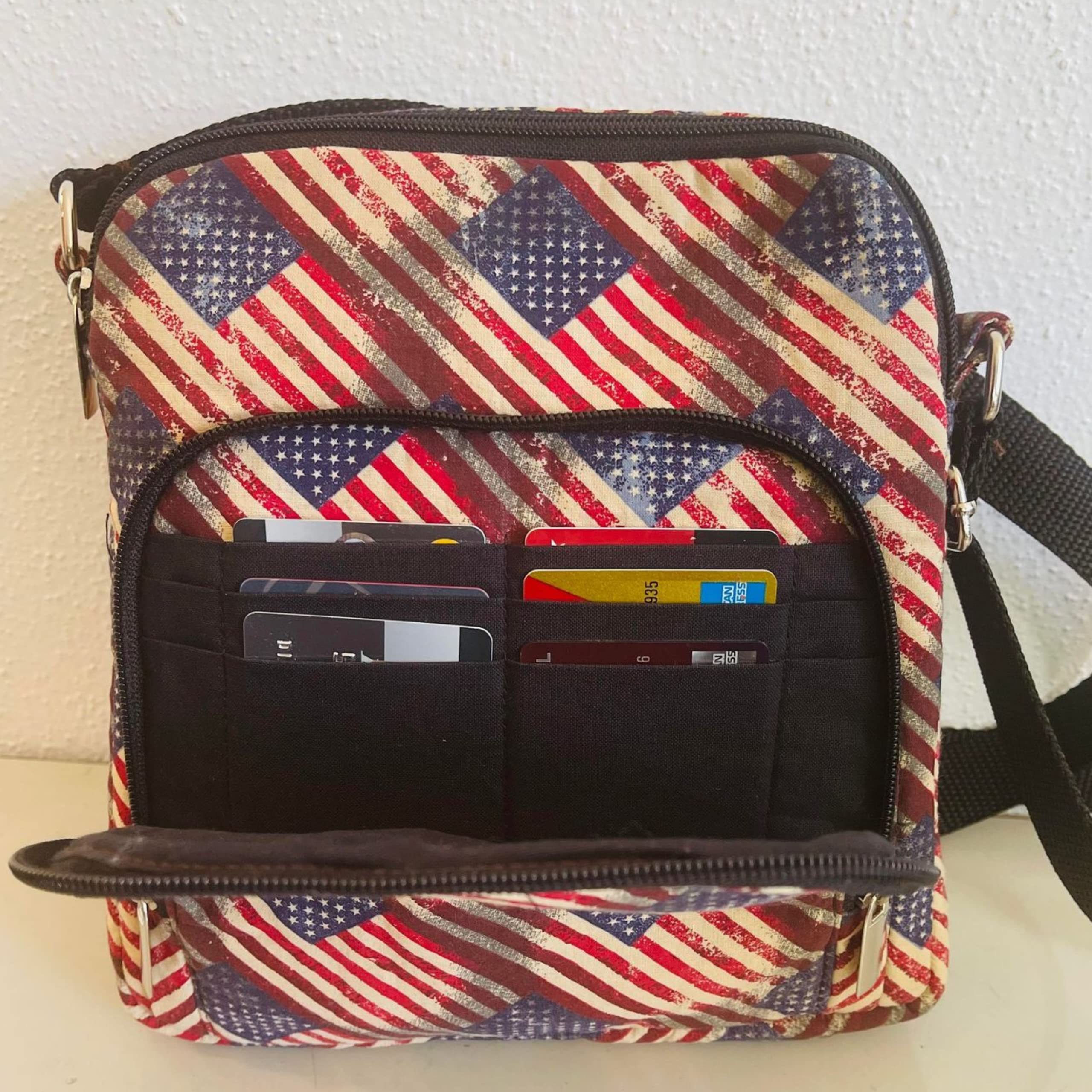 USA Patriotic Crossbody Bag - American Flag Stars & Stripes Canvas Sling Purse for Women - 4th of July Accessories - Old Glory Phone Bag - Perfect for Independence Day Celebrations, Concerts & Patriotic Events