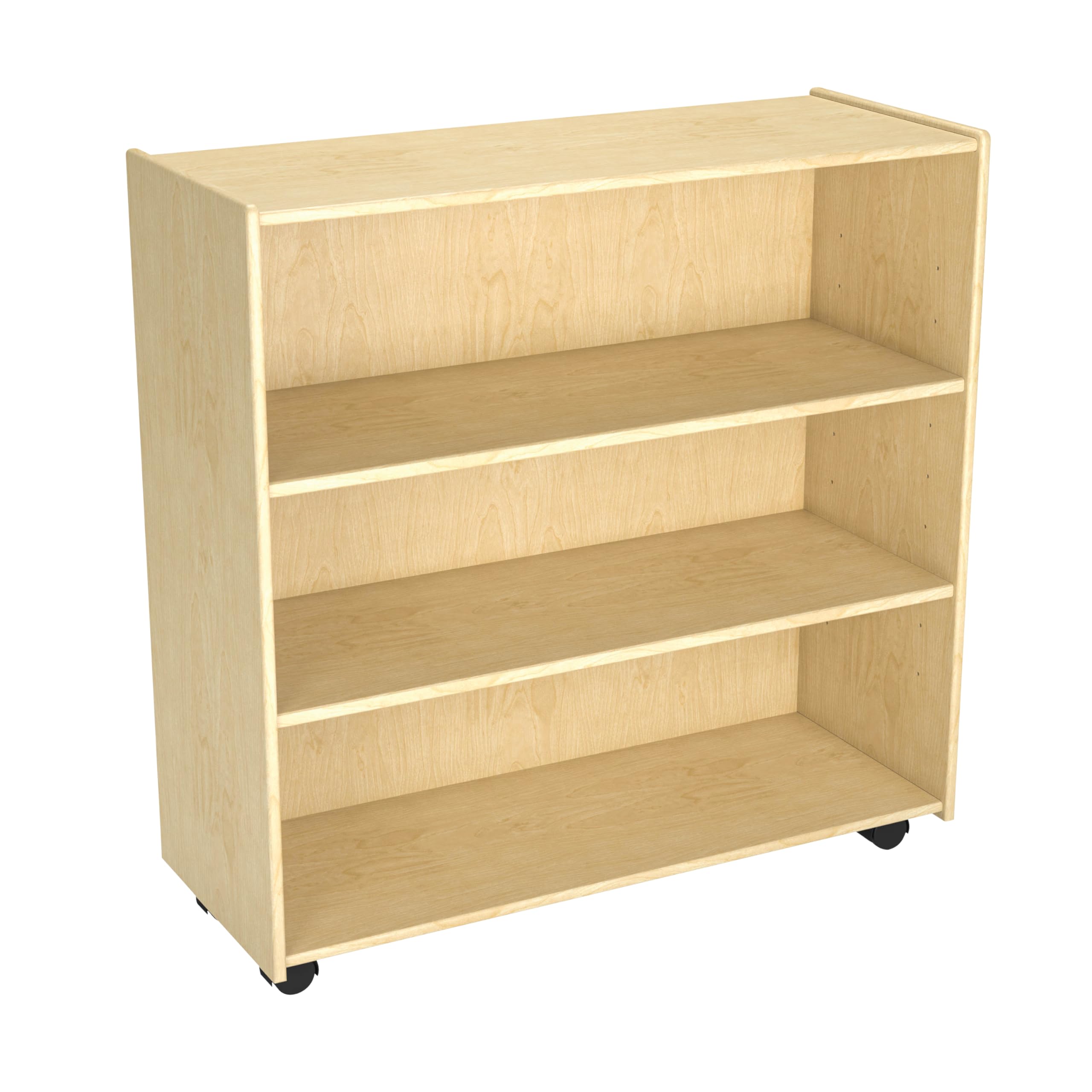 Childcraft Mobile Open Adjustable Shelving Unit with Locking Casters - 3 Adjustable Shelves for Classroom Storage, Kids' Room Organization & Playroom Furniture