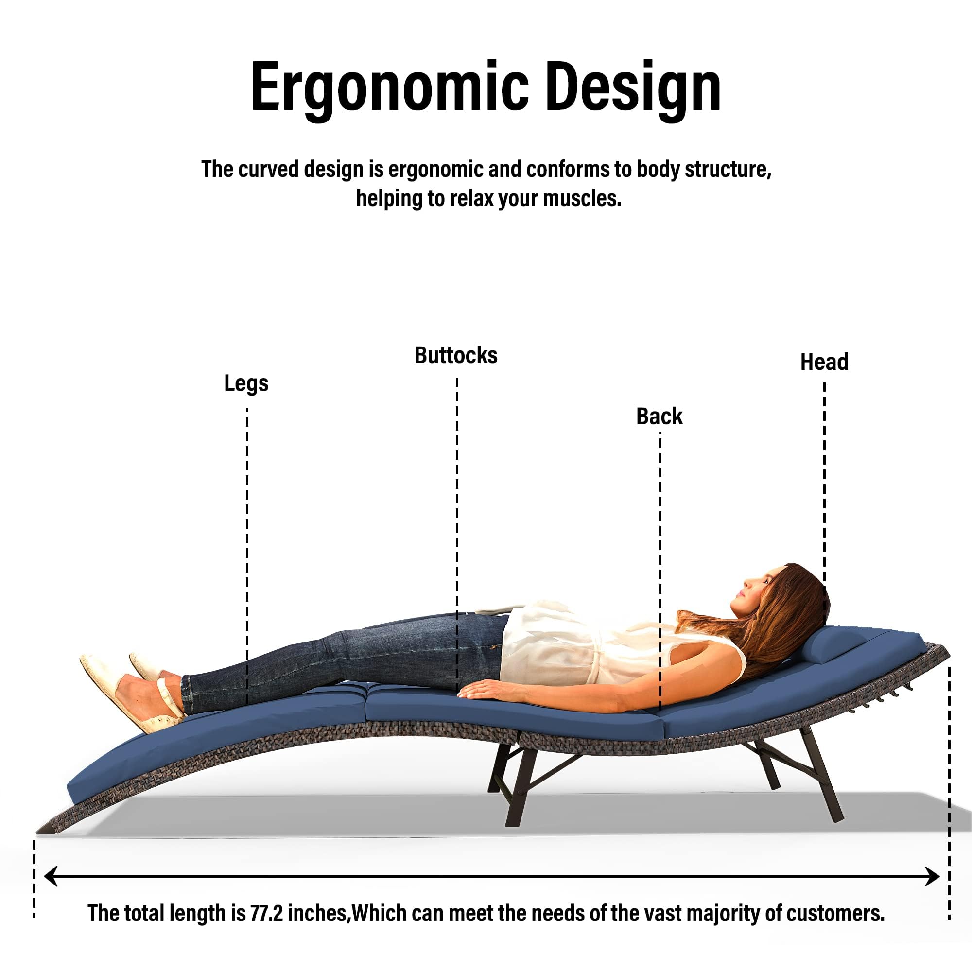 3-Piece Patio Chaise Lounge Set with Adjustable Rattan Backrest & Folding Table - Outdoor Furniture for Poolside, Beach, Backyard, Porch | Perfect for Sunbathing, Relaxing & Entertaining Guests