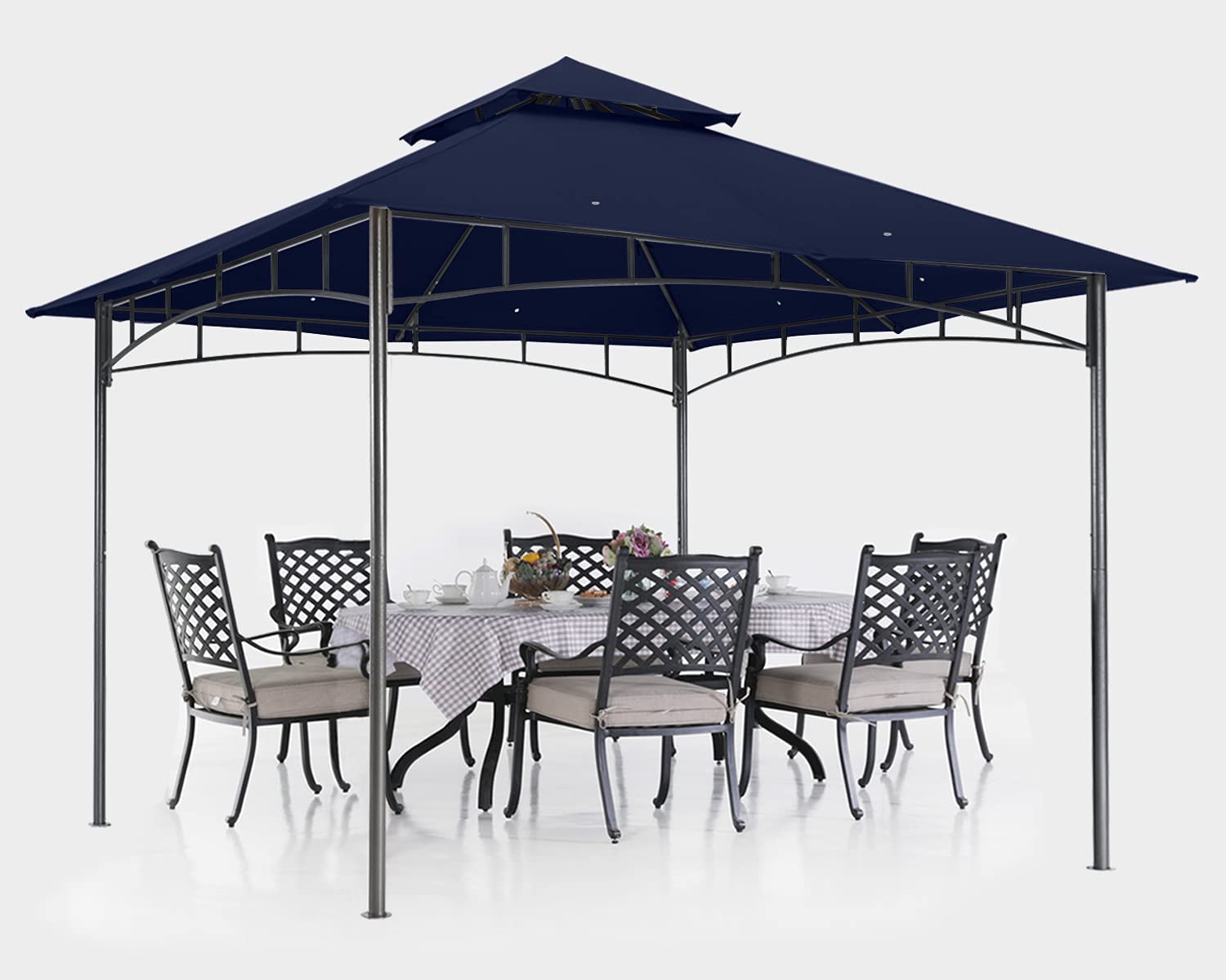 **8x8 ABCCANOPY Steel Frame Gazebo for Patio, Backyard, Garden & Deck - Navy Blue Outdoor Canopy with Durable Construction for Shade & Relaxation**