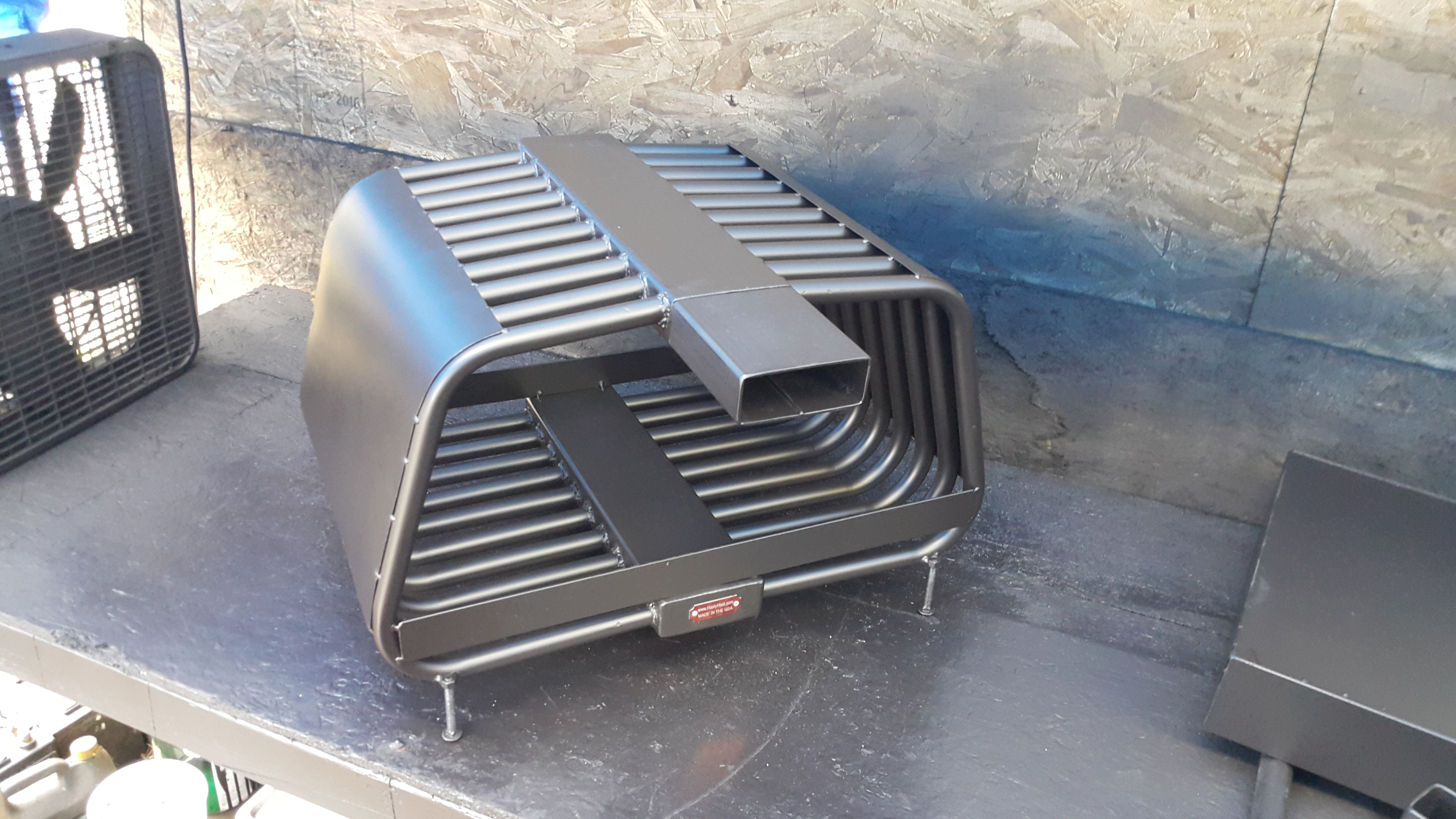 **24-44W 14-24T (26) Deep RC Rib Cage Double-Sided Fireplace Grate Heat Exchanger with Blower - Efficient Heating for Indoor Fireplaces & Wood Stoves**