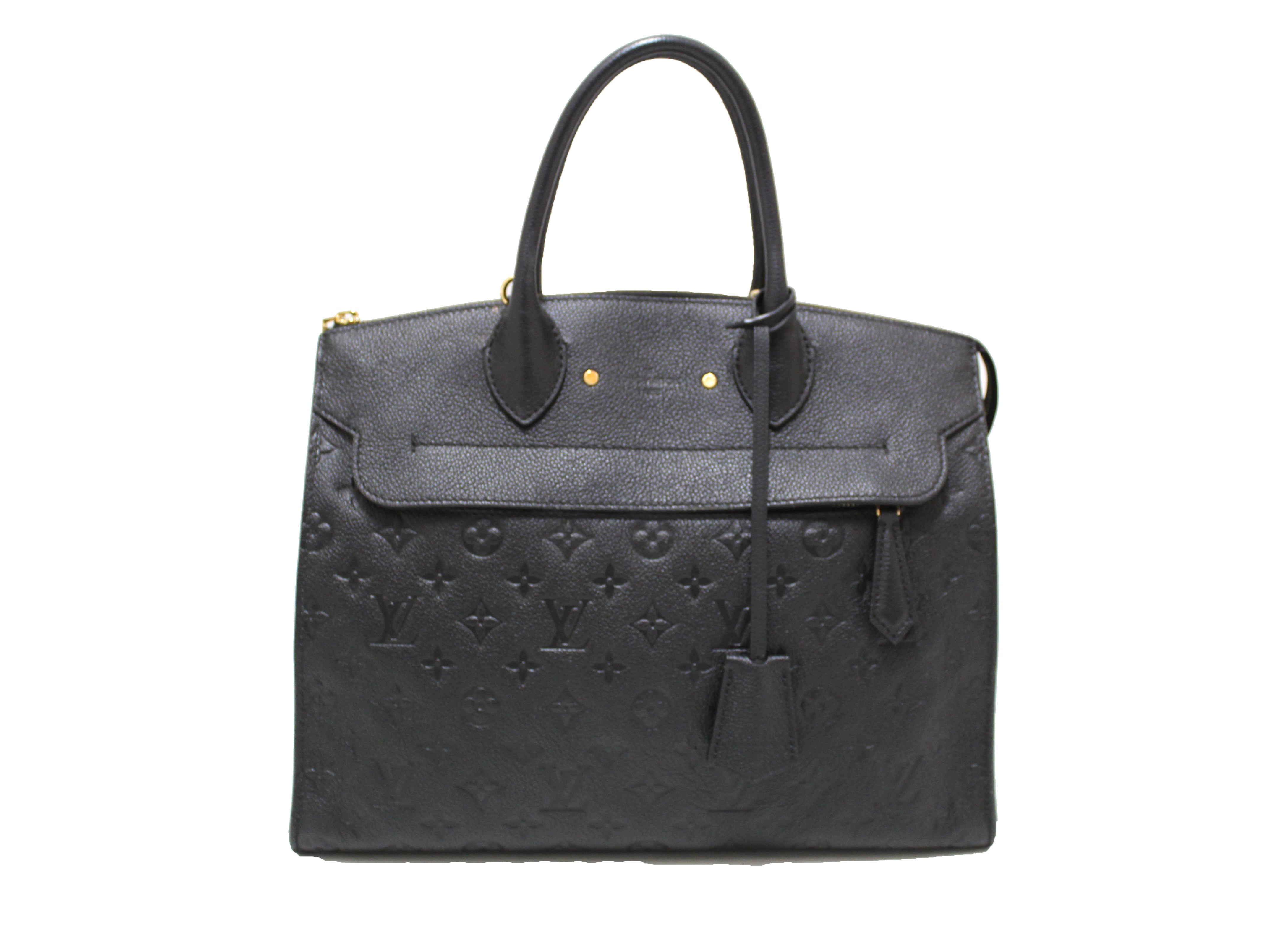 Authentic Louis Vuitton Black Monogram Empreinte Leather Pont Neuf GM Handbag - Luxury Designer Tote for Women, Perfect for Work, Travel & Everyday Use