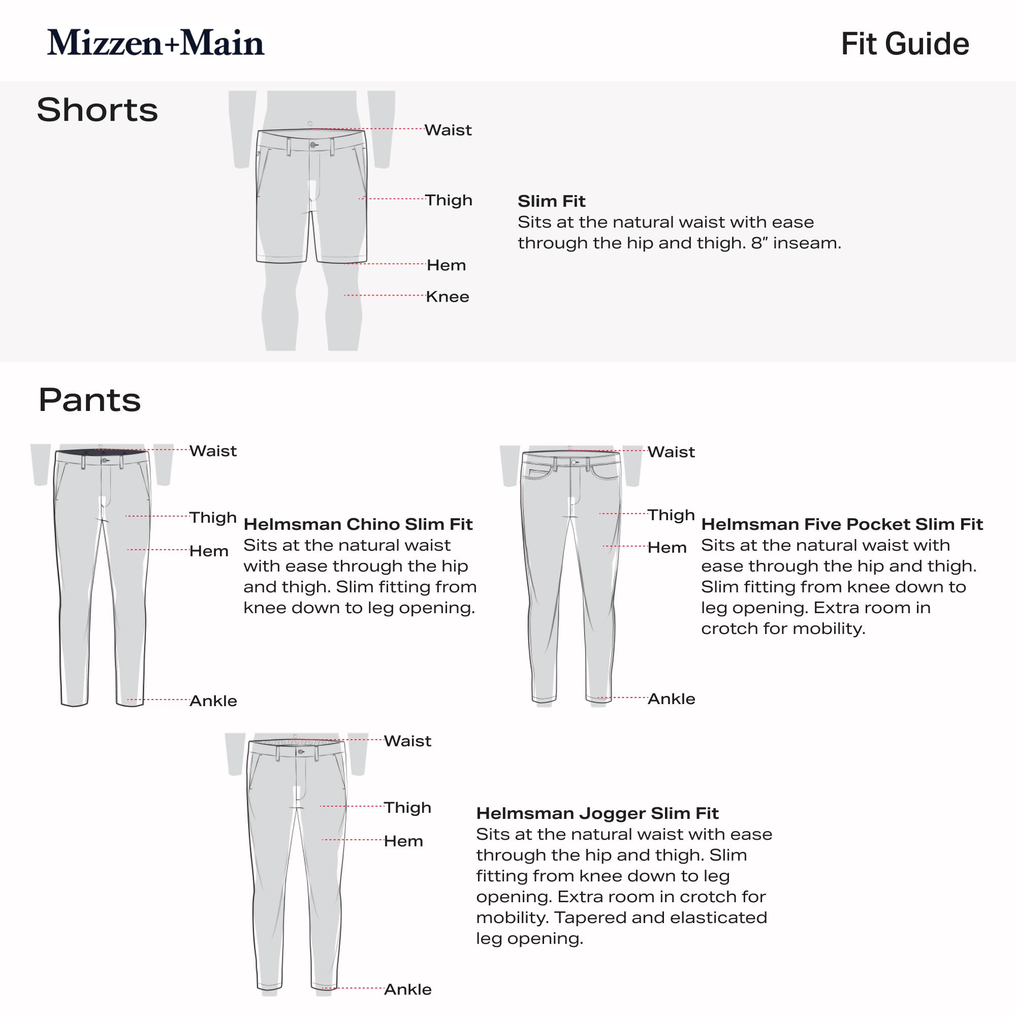 Mizzen+Main Helmsman Men's Joggers - Wrinkle-Resistant, Moisture-Wicking Golf Pants with 4-Way Stretch, Slim Fit for Comfortable Workouts & Casual Wear
