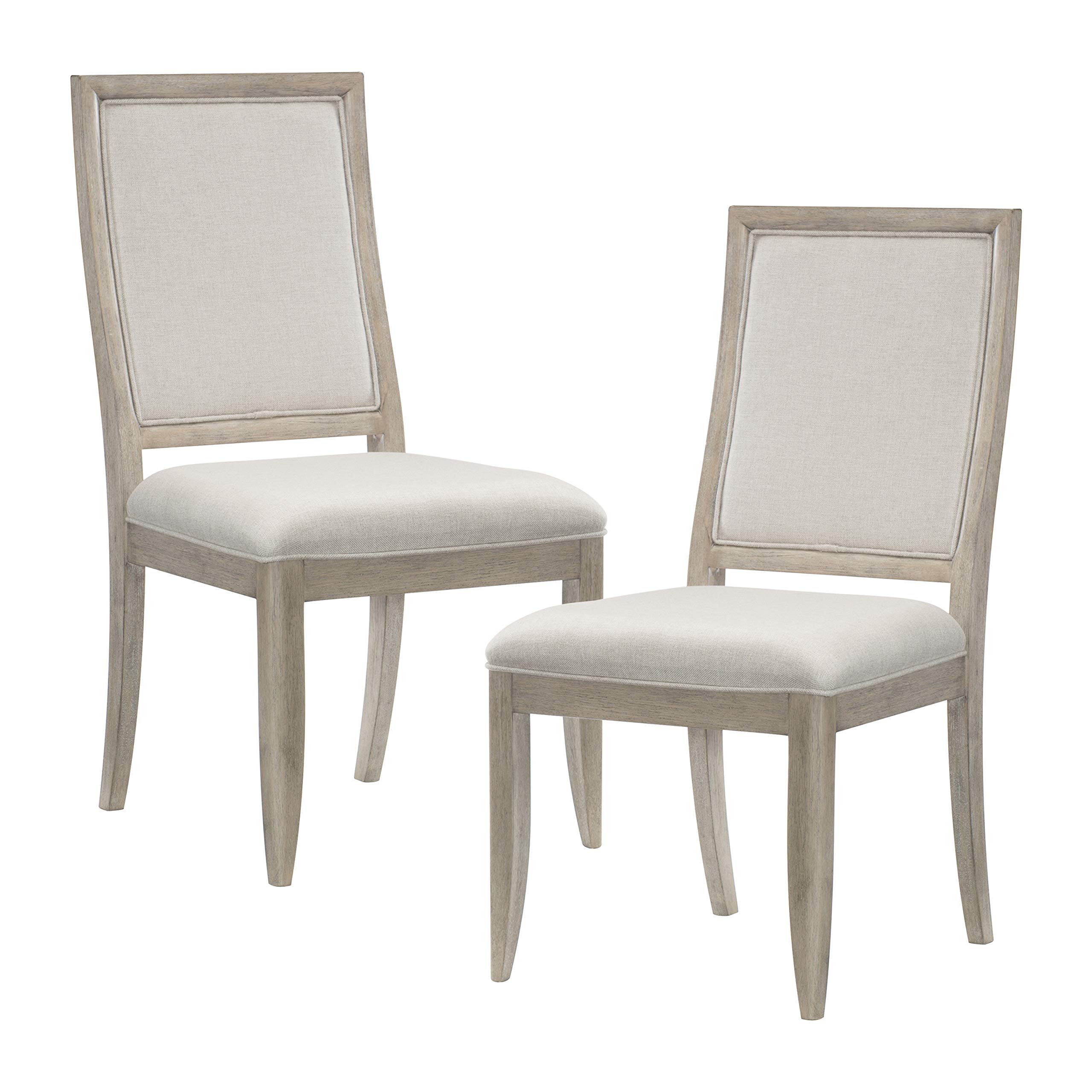 Homelegance Modern Dining Side Chairs (Set of 2) - Gray Upholstered Kitchen Chairs with Sturdy Metal Legs - Perfect for Dining Room, Kitchen Island, and Breakfast Nook