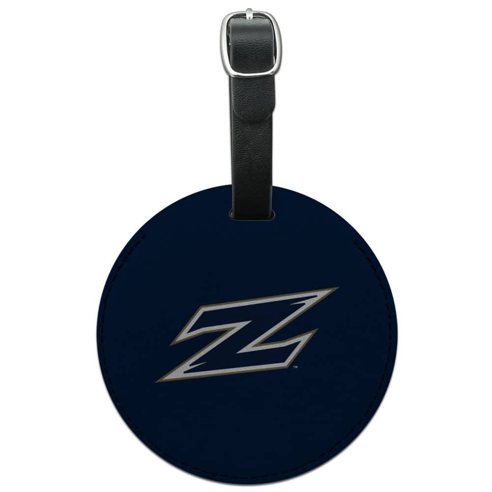 University of Akron Leather Luggage Tag - Premium Round Carry-On ID Card Holder for Suitcases & Travel Bags | Perfect for Business Trips, Vacations & Airport Identification