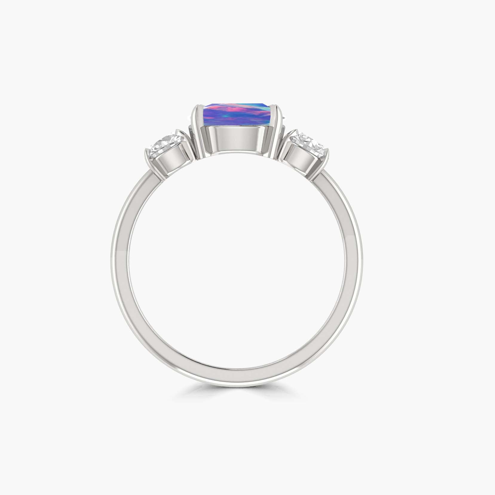 Lavender Opal Pearl Ring with Zircon Stones - Elegant Dainty Jewelry for Women | Perfect for Weddings, Anniversaries & Special Occasions