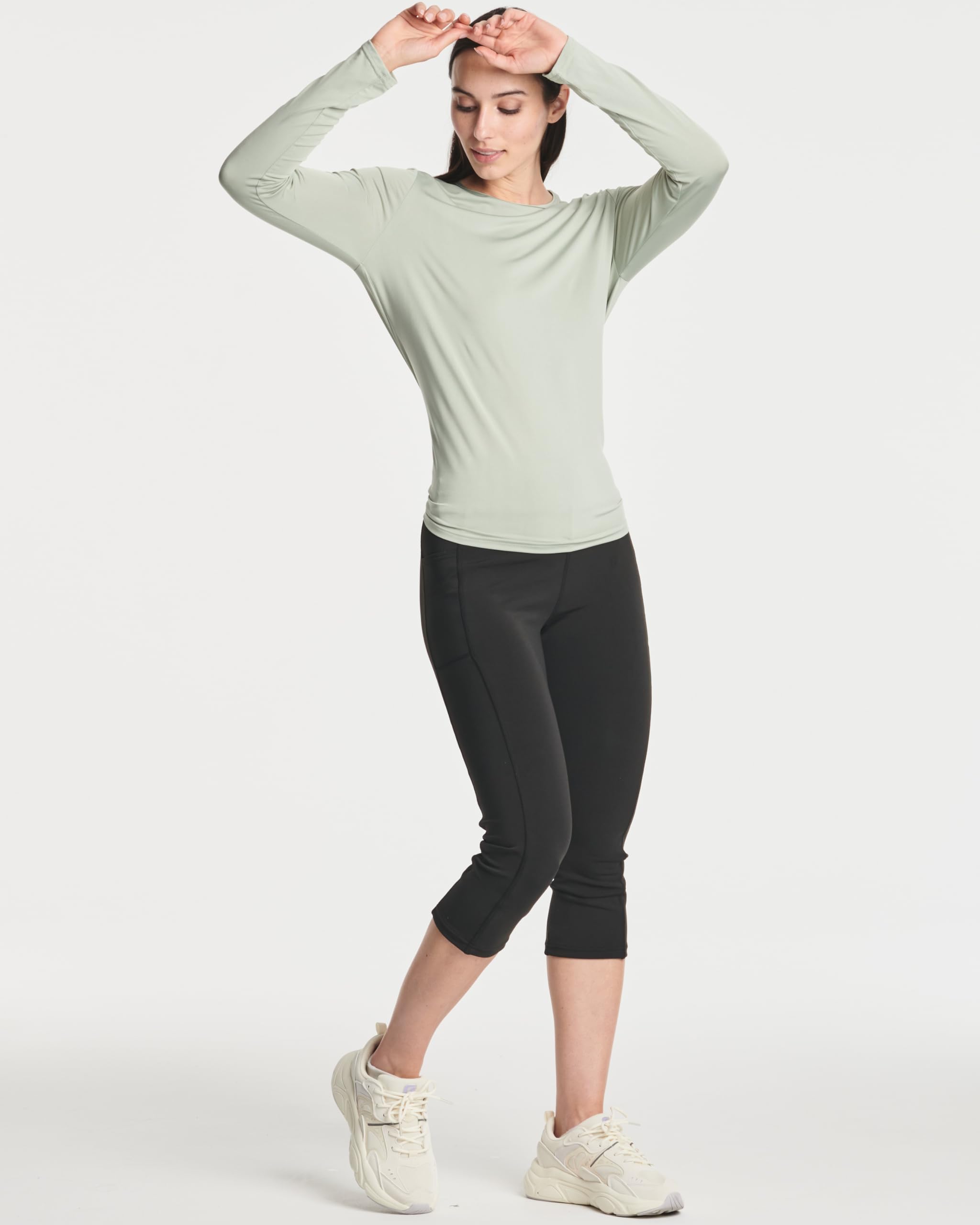 Real Essentials 4 Pack Women's Dry-Fit Long Sleeve Tie Back Athletic Workout T-Shirts - Moisture Wicking Yoga Running Gym Tees - Plus Size Available - Perfect for Yoga, Running & Gym Workouts