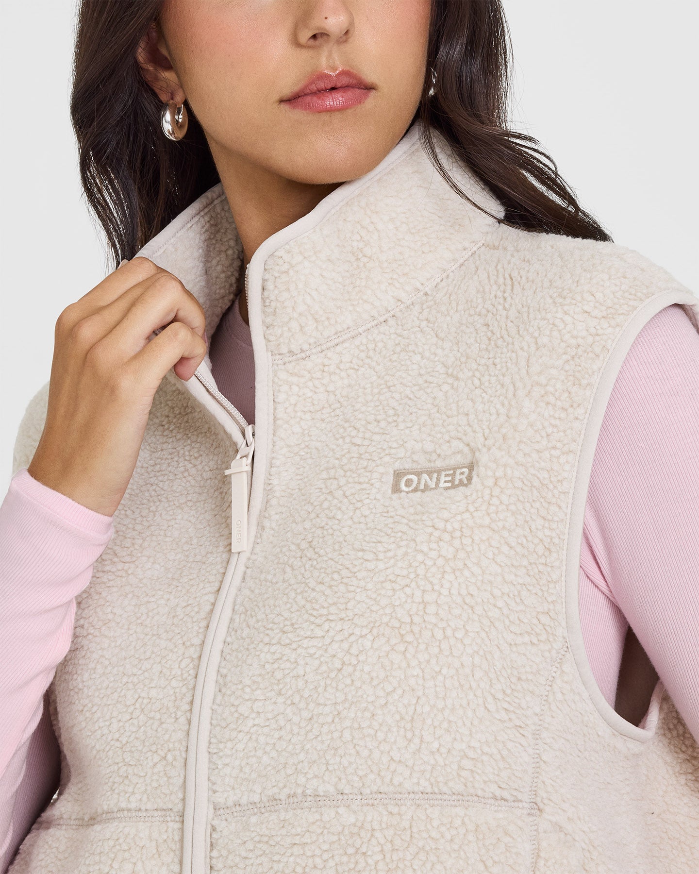 Men's Zip Through Fleece Gilet in Sand Color - Lightweight Warm Vest for Outdoor Hiking, Camping & Casual Wear