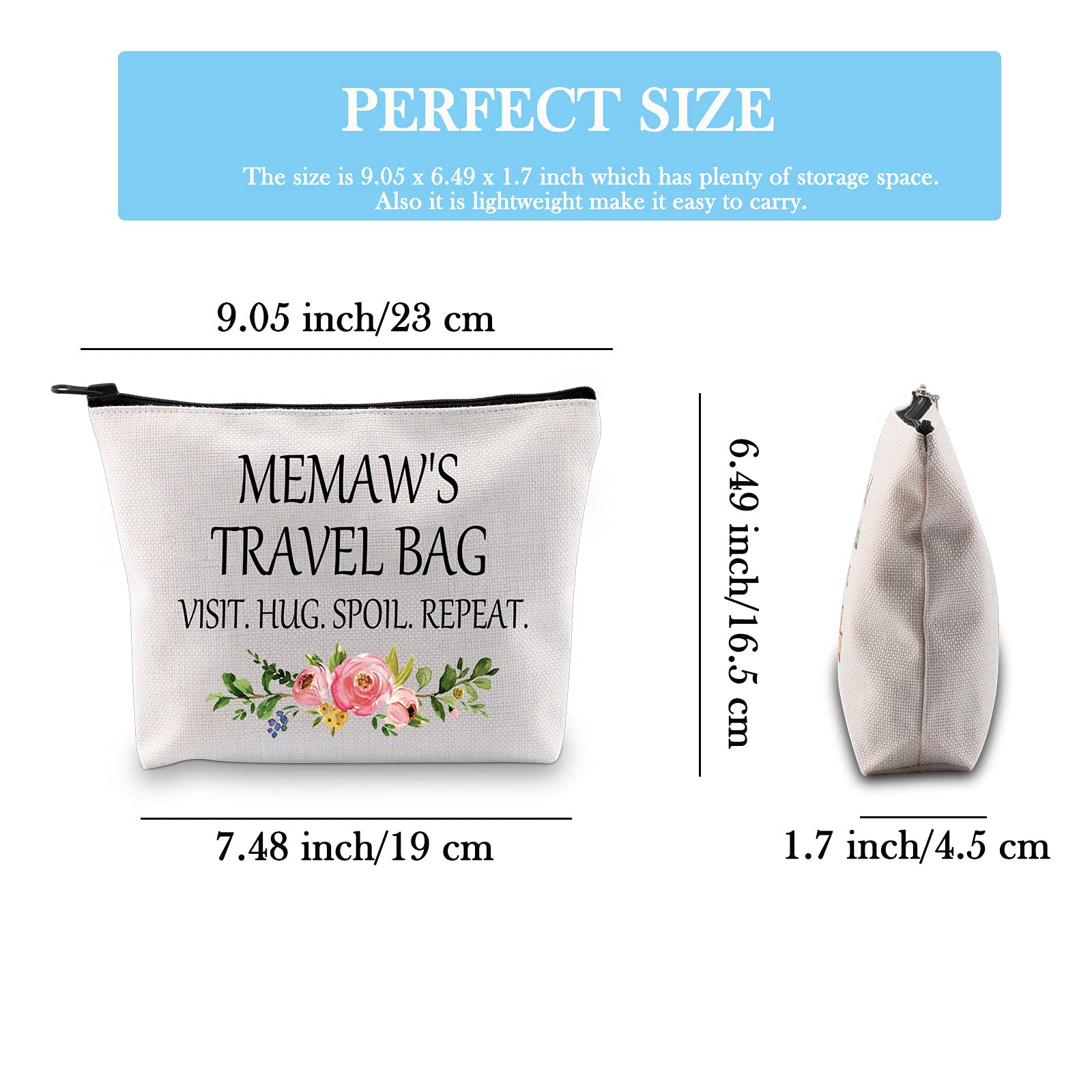 Memaw Travel Toiletry Bag - Birthday Gift for Grandma, Perfect for Travel & Makeup