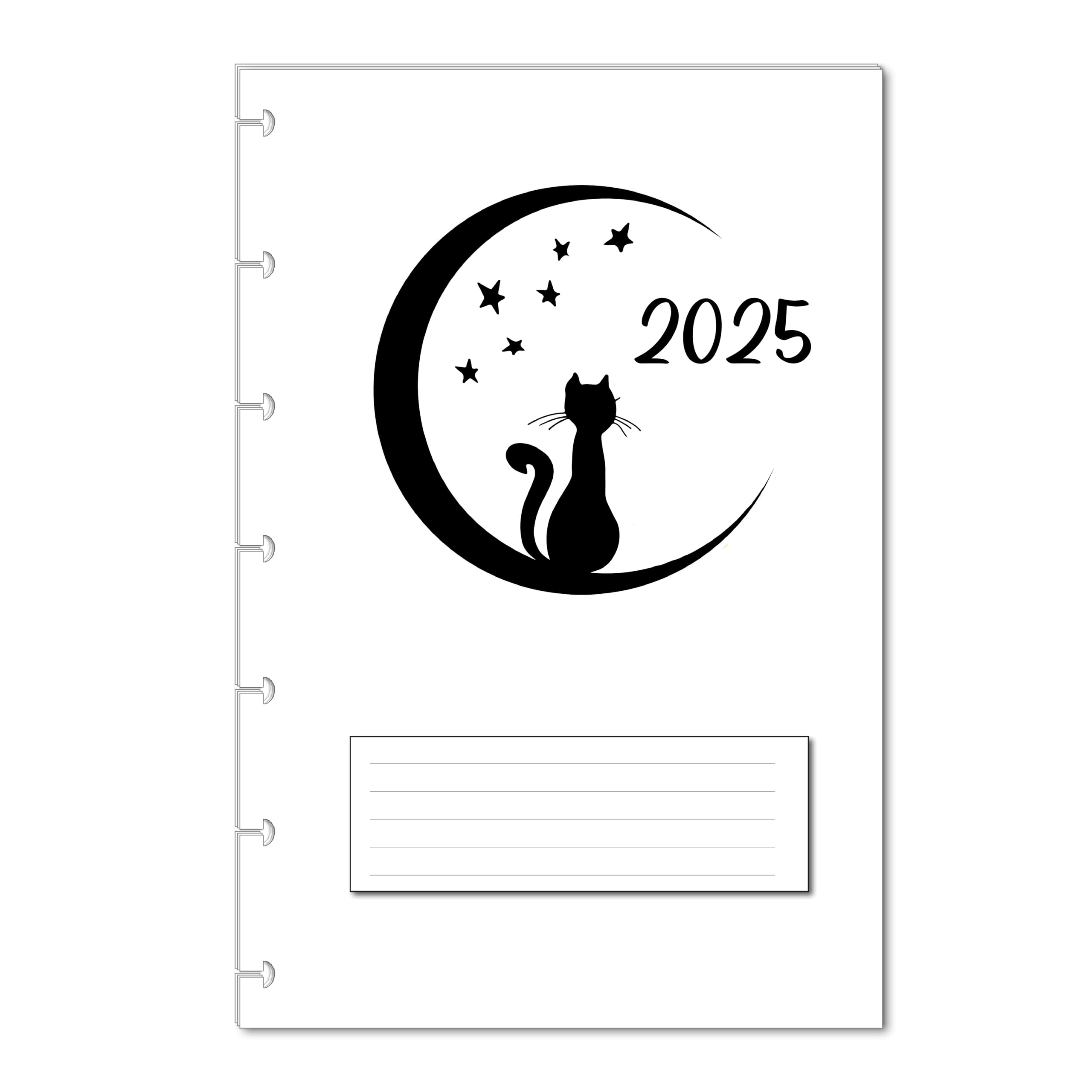 2025 Monthly Planner Refills for 7-Disc Mini Happy Planners & NOTIQ Mini Capsule (S6) - 4.5 x 7 Inches - Cute Kitten Design - Perfect for Organizing Schedules, Tracking Goals & Daily Planning at Home, Office or School