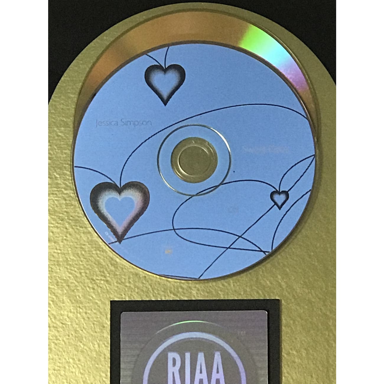 Jessica Simpson Sweet Kisses RIAA Gold Album Award - Certified Music Memorabilia for Collectors & Fans - Perfect for Display in Home, Office, or Music Studio