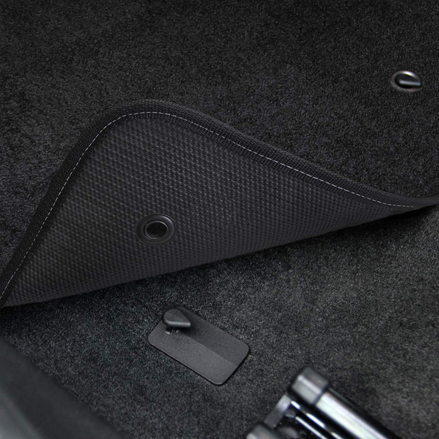 Premium Custom-Fit Carpeted Floor Mats for 1997-2004 C5 Corvette - Luxury Black Car Floor Liners with Red Flag & Corvette Logo (2-Piece Set) - Perfect for Daily Driving, Road Trips & Car Shows