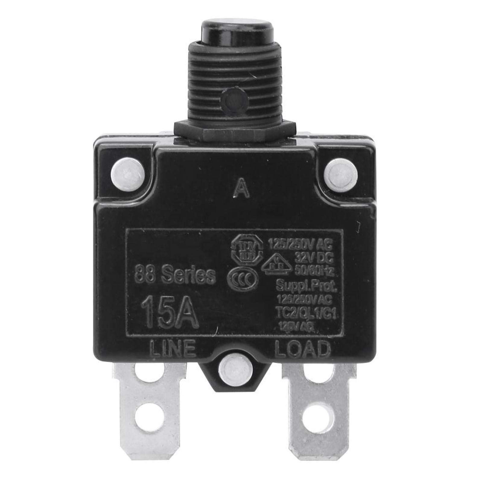 15A Electric Air Compressor Protector - High Reliability Circuit Breaker for Overload & Over Current Protection | Fast Response | Ideal for Industrial, Automotive & Home Air Compressors