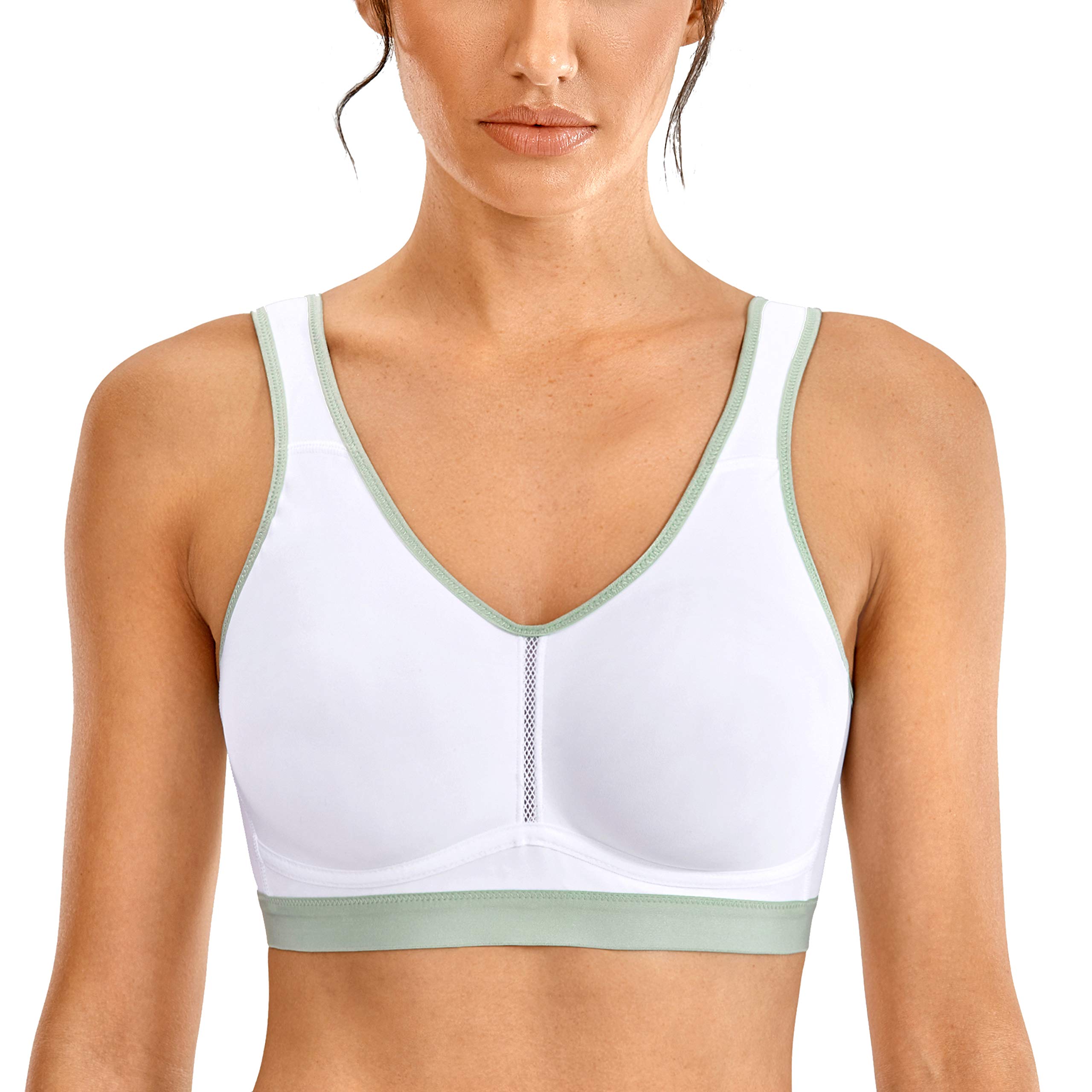 SYROKAN Women's Medium Impact Sports Bra - Lightweight Wireless Workout Bra for Running, Yoga & Gym - Comfort Support Activewear