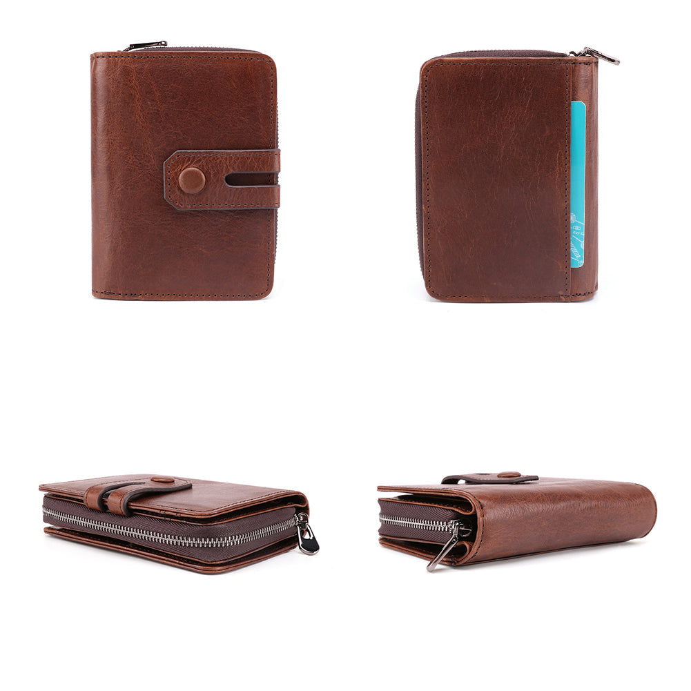Premium Men's RFID Blocking Genuine Leather Bifold Wallet - Slim & Secure for Everyday Use, Travel & Business