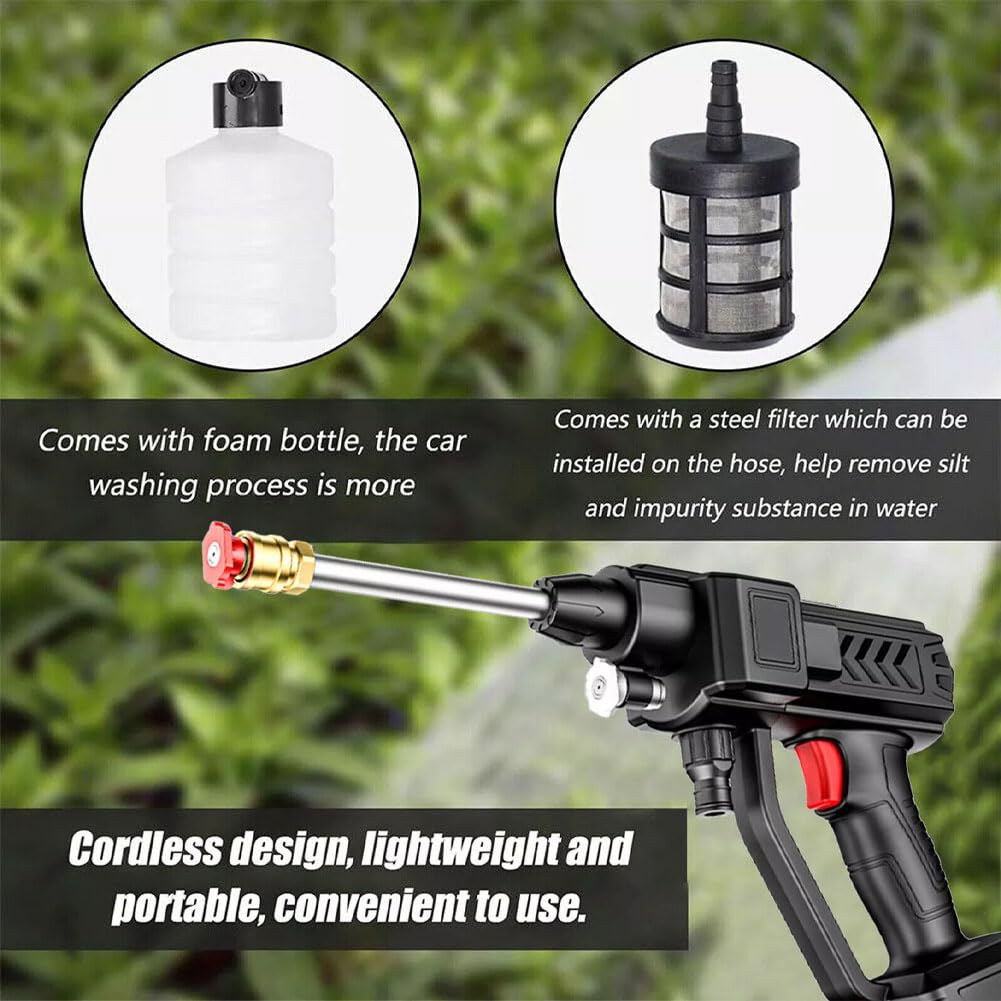 Ez-Jet Portable Hydrowasher Battery Operated - Wireless High Pressure Car Washer Sprayer Gun (1 Set) for Home, RV & Outdoor Cleaning - 1200PSI Water Pump for Cars, Patio & Garden