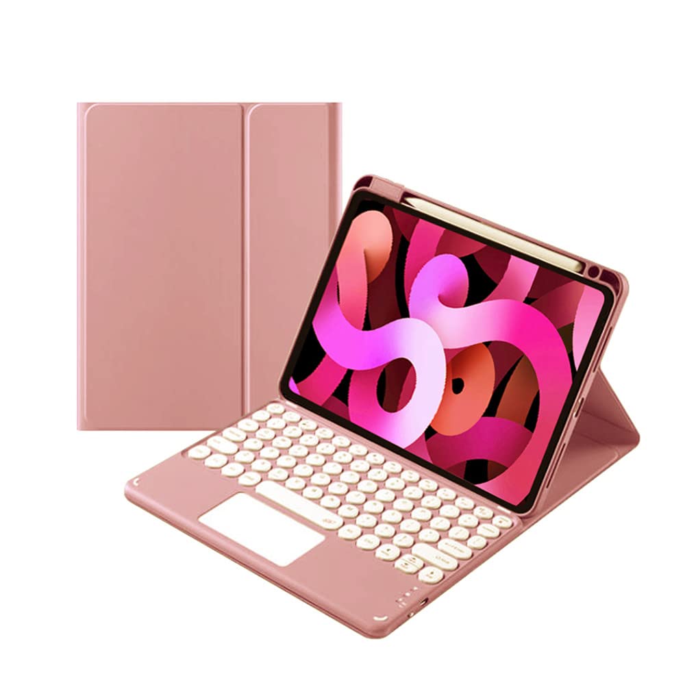 iPad Air 11-inch M2 & iPad Air 5th/4th Gen Keyboard Case with Touchpad - Detachable Backlit Keyboard Compatible with iPad Pro 11-inch 1st/2nd/3rd/4th Gen - Salmon Pink Protective Cover for Work, Study & Travel