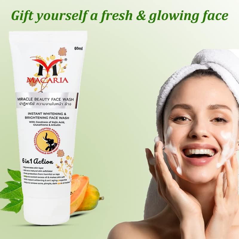 Mir.acle Beauty Face Wash - Brightening & Pigmentation Reduction Cleanser for Glowing Skin | Perfect for Daily Skincare & Dark Spot Treatment