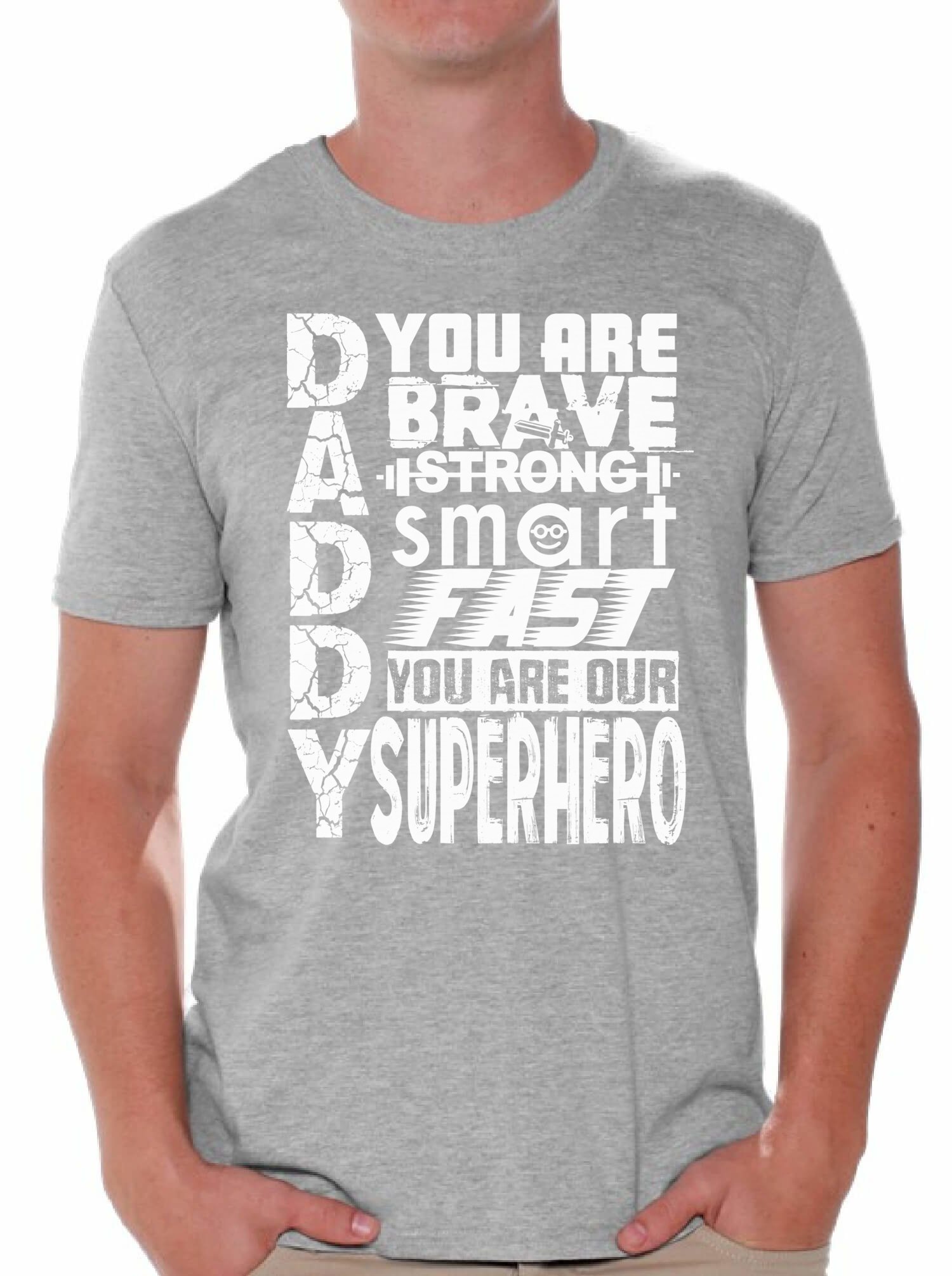 Funny Daddy Superhero T-Shirt - Cool White Graphic Tee for Father's Day Gifts | Perfect for Dad Jokes, Birthday Presents & Casual Wear