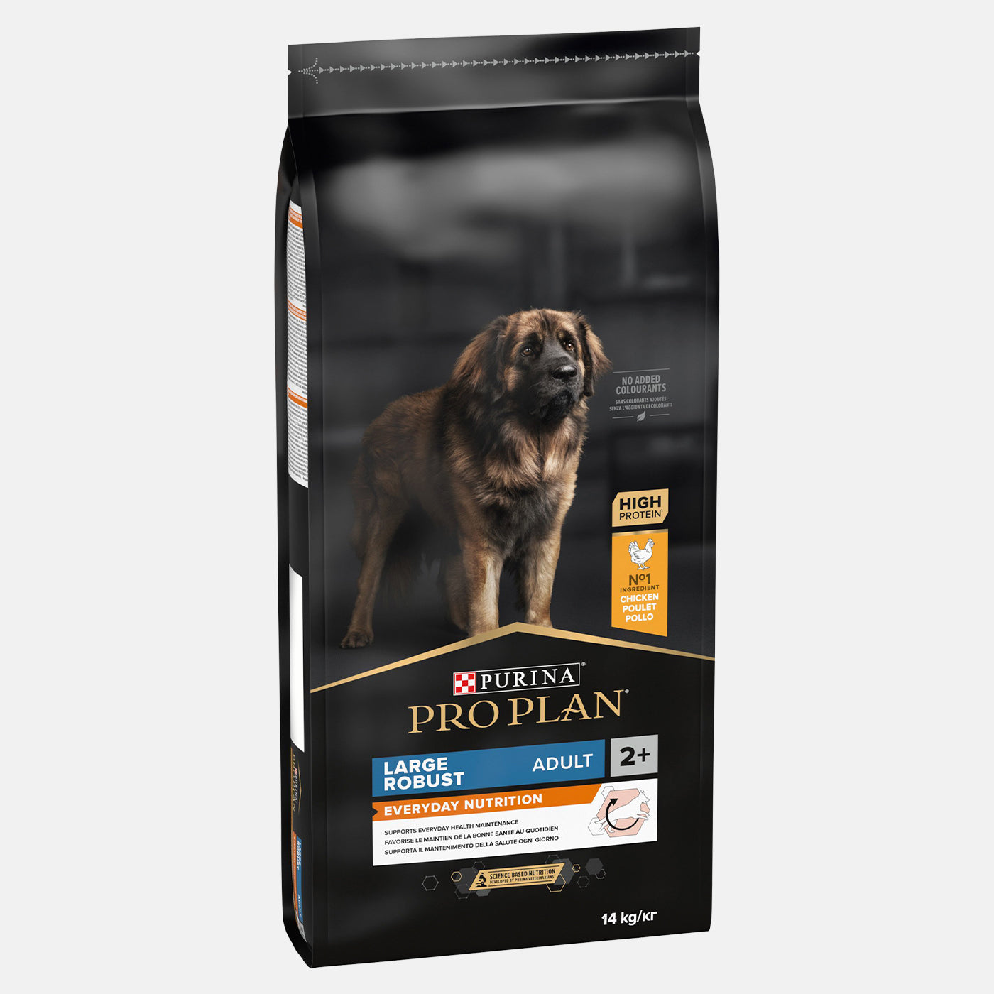 PRO PLAN Dog Food for Large Adult Dogs - Robust Chicken Flavor Dry Kibble, 14kg Bag | High Protein Nutrition for Active & Strong Breeds