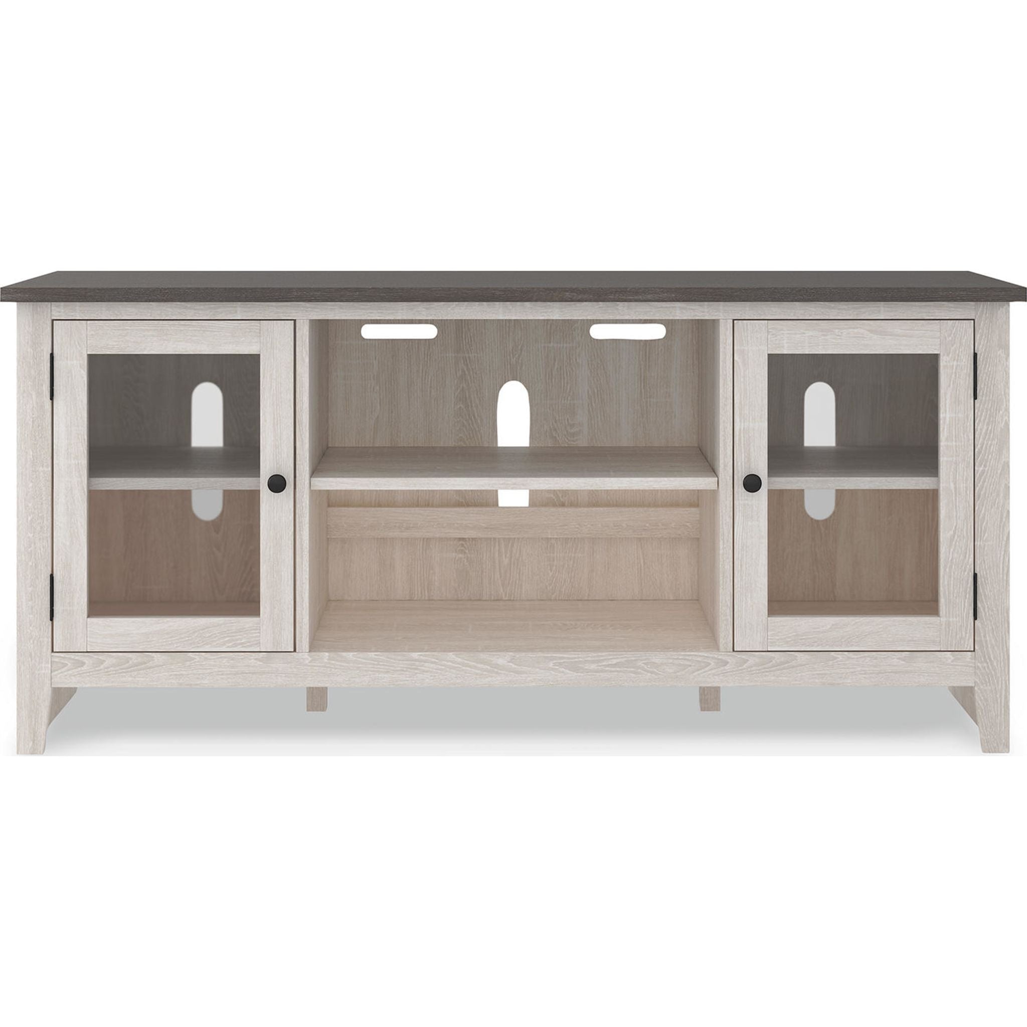 Modern Dorrinson TV Stand with Two-Tone Finish - Stylish Entertainment Center for Living Room, Bedroom & Home Theater Setup