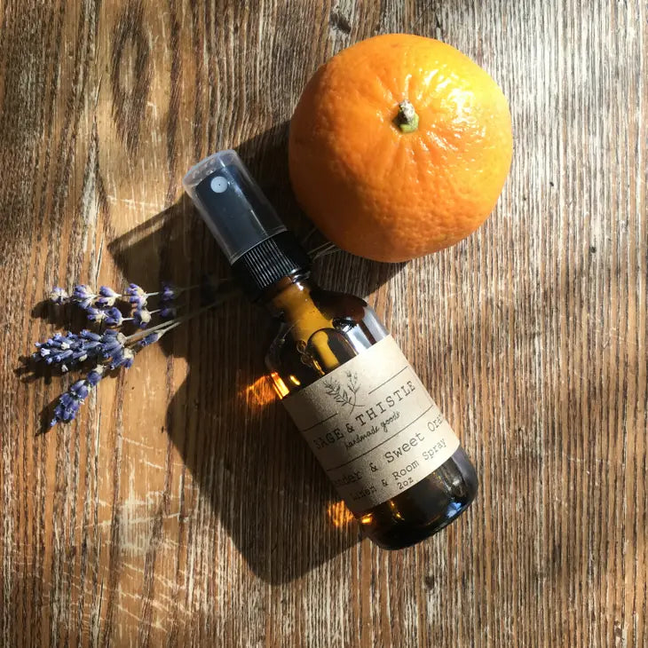 Lavender & Sweet Orange Essential Oil Room and Linen Spray - Natural Aromatherapy for Relaxation, Sleep & Freshness | Bedroom, Bathroom, Yoga Space & Car Use