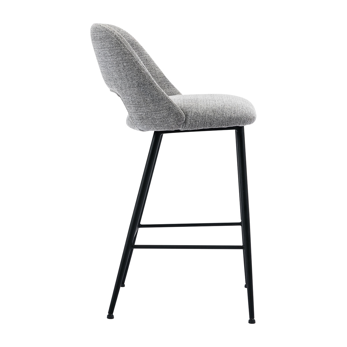 Belmont Fabric Bar Stool - Modern Kitchen Counter Height Stool with Padded Seat, Adjustable Height, and Non-Slip Feet - Perfect for Home Bars, Kitchen Islands, and Breakfast Nooks