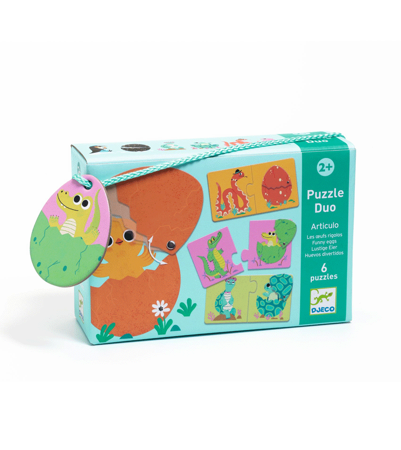 Duo Puzzle Egg Toy by Djeco - Fun Educational Matching Game for Toddlers & Kids - Perfect for Home, Classroom & Travel Play