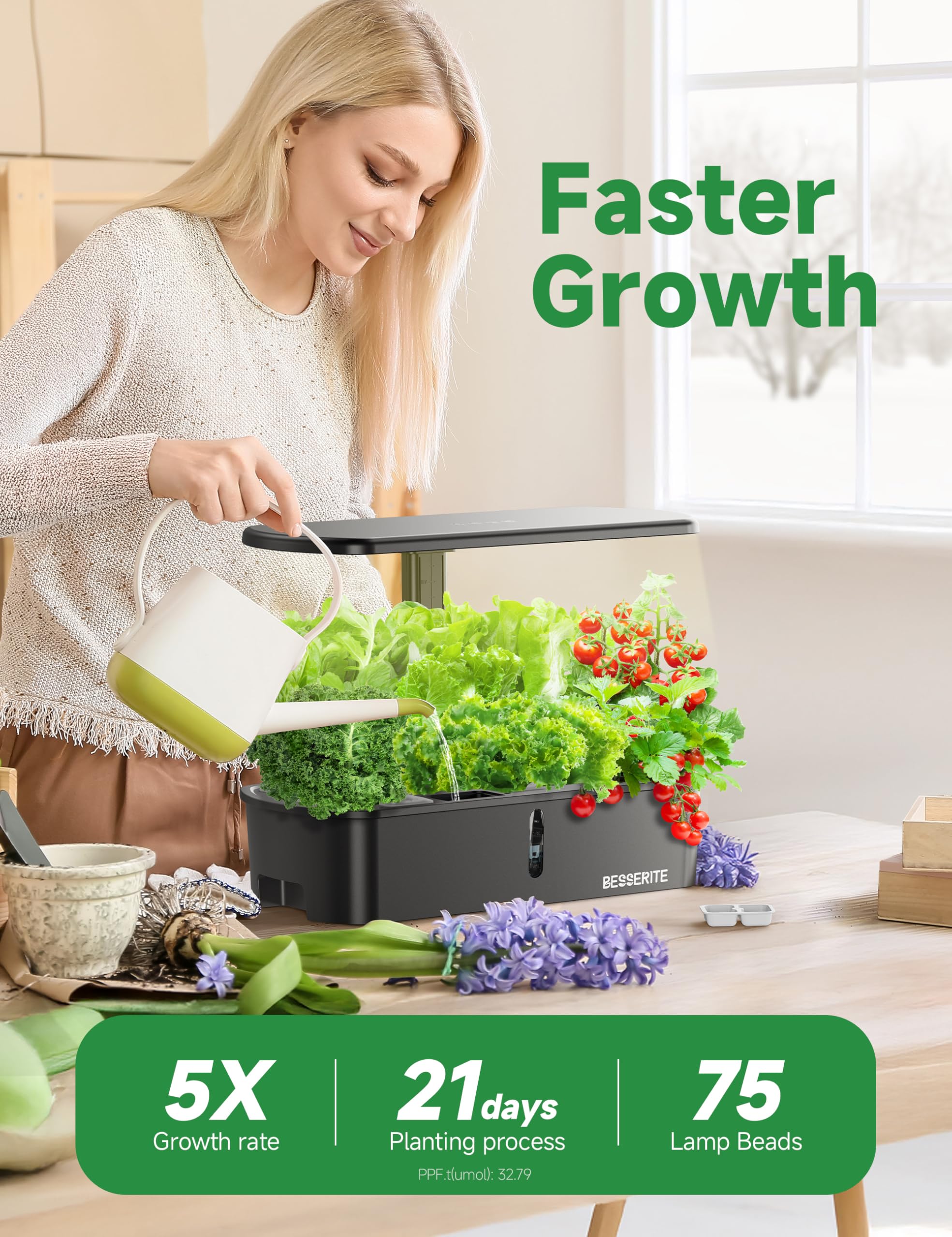 12 Pod Hydroponic Growing System Kit with LED Grow Light - Indoor Herb Garden for Kitchen, Countertop, Home - Smart Planting Kit for Lettuce, Basil & Fresh Greens - Perfect for Urban Gardening & Small Spaces
