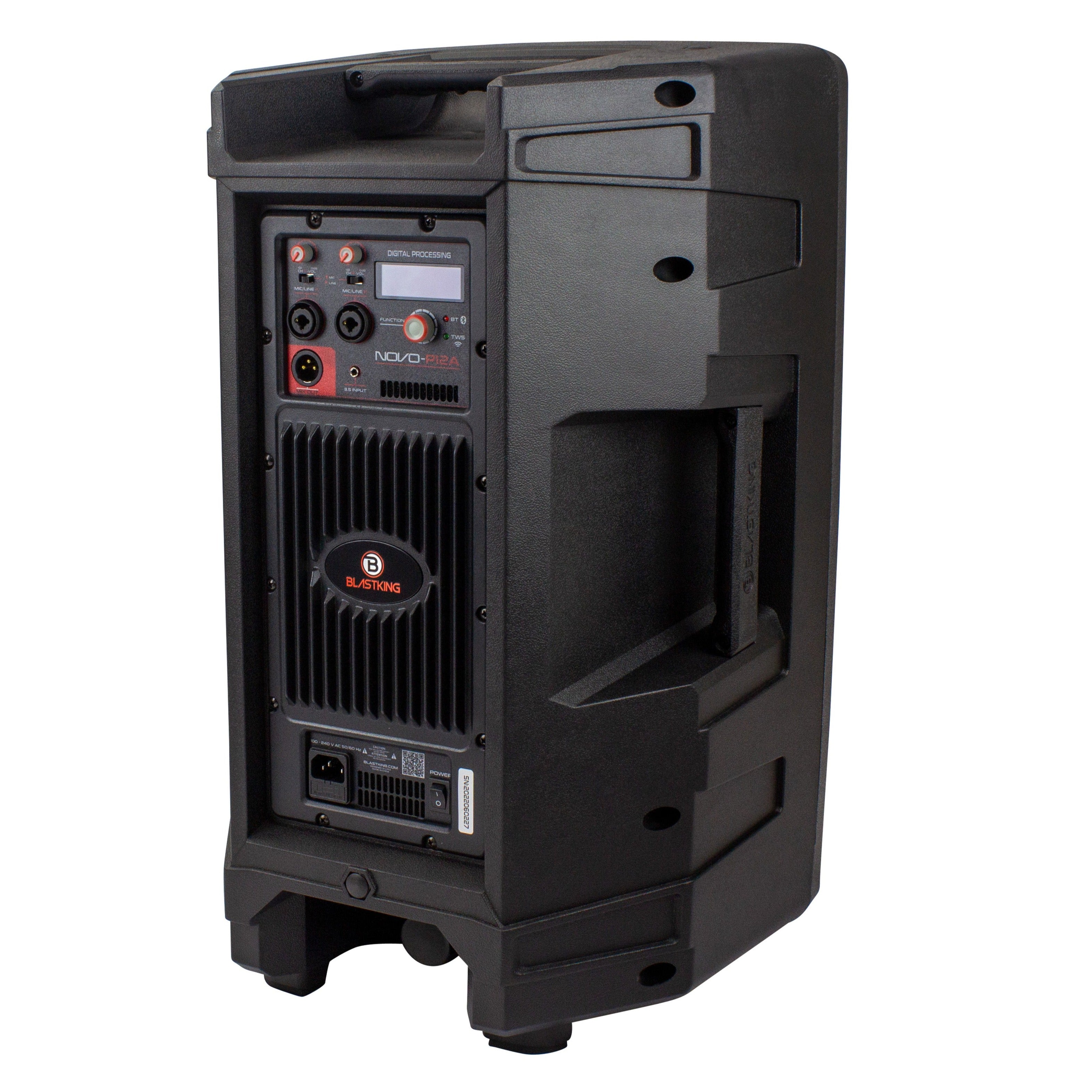 Blastking NOVO P12A 12 Inch Active PA Speaker System - Professional Portable DJ Speaker for Live Music, Parties, Events & Outdoor Performances