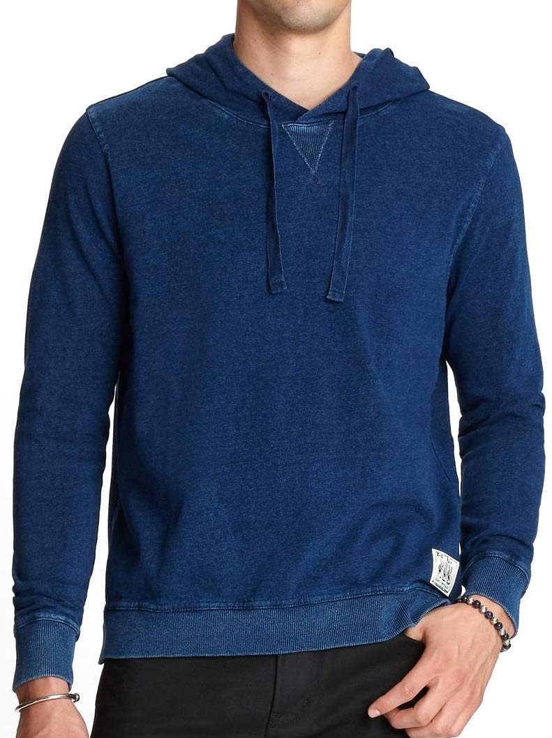 John Varvatos Star USA Men's Long Sleeve Filmore Indigo Pullover Hoodie - Casual Streetwear for Everyday Comfort & Style