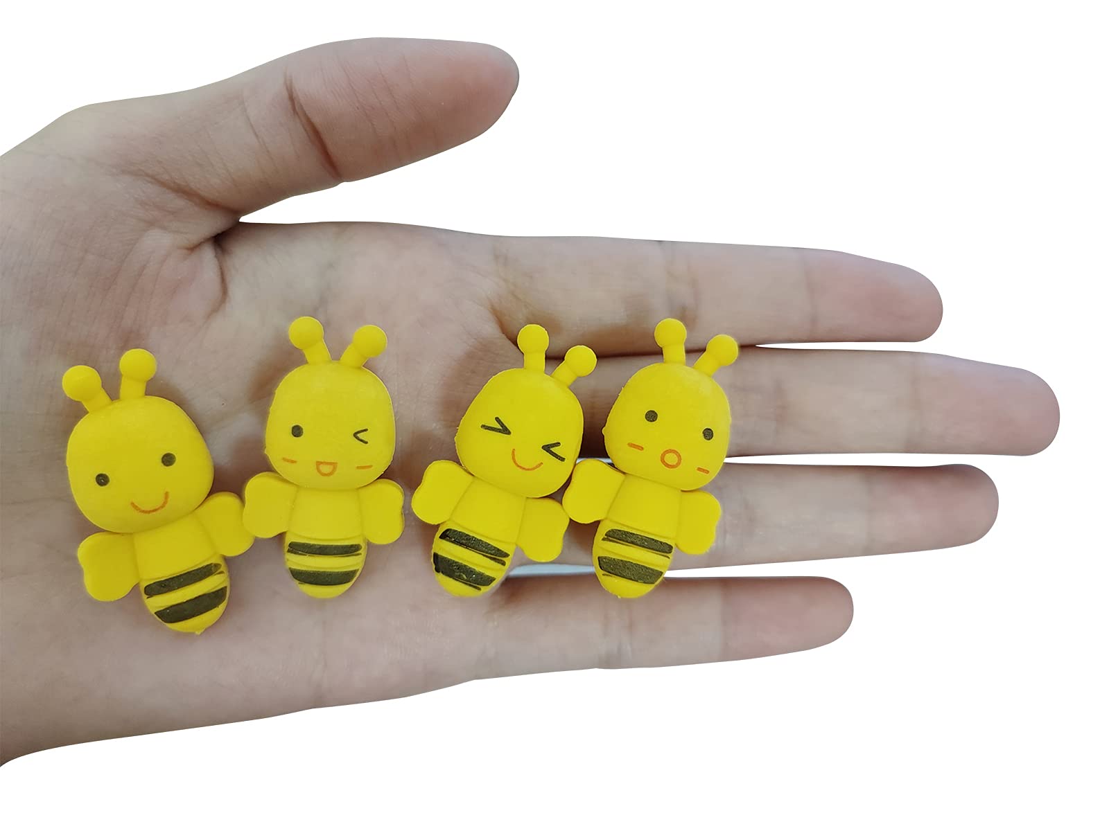 20 PCS Mini Bee Pencil Erasers Set - Cute Cartoon Animal Erasers for Kids, Classroom Rewards, Party Favors, School Supplies & Home Decor - Perfect for Teachers, Students & DIY Crafts