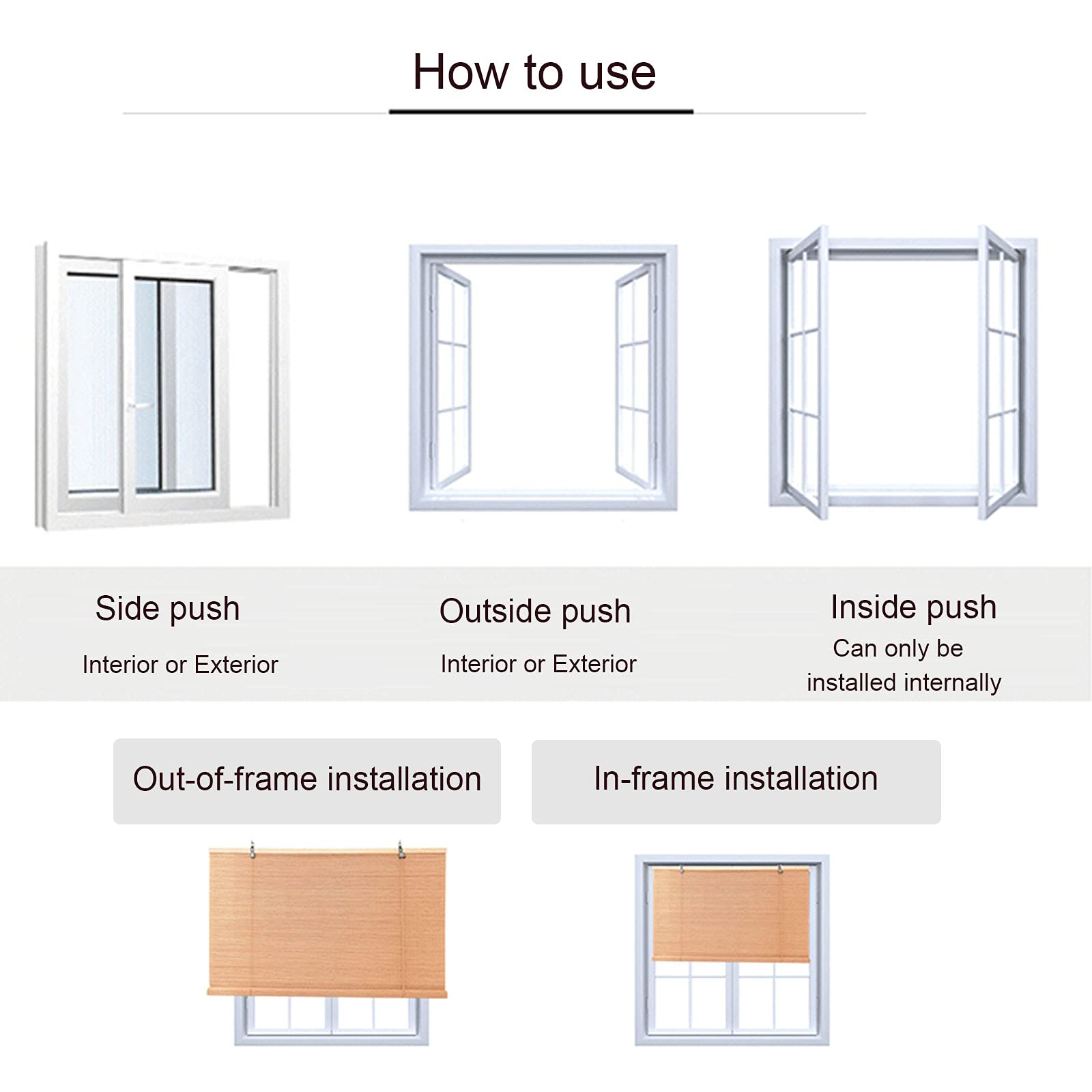 47thmain Bamboo Roller Blinds - Breathable Blackout Curtains & Natural Reed Window Shades for Indoor, Outdoor & Balcony Use (35x59 inches) | Perfect for Privacy, Sun Protection & Home Decor