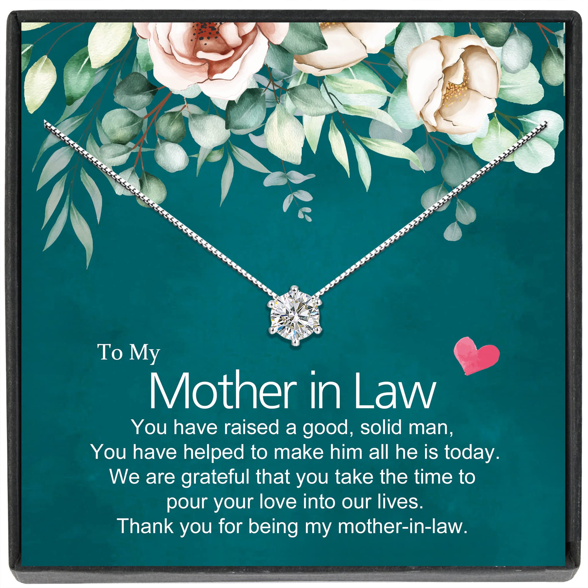 Sterling Silver Cubic Zirconia Necklace for Women - Elegant Birthday, Christmas & Mother's Day Gift for Mom - Perfect for Special Occasions, Date Nights and Formal Events