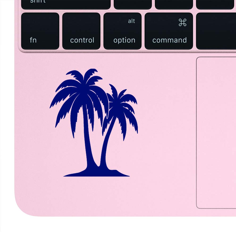 Premium Waterproof Vinyl Decal Stickers - Set of 2 Navy Blue Palm Trees for Laptop, Phone, Helmet, Car Window, Bumper, Mug, Cup, Wall & Door Decoration - Perfect for Beach-Themed Rooms, Tropical Parties & Vacation Vibes
